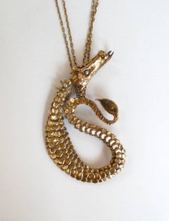 Carl Tasha Dragon Pendant Double Strand Necklace