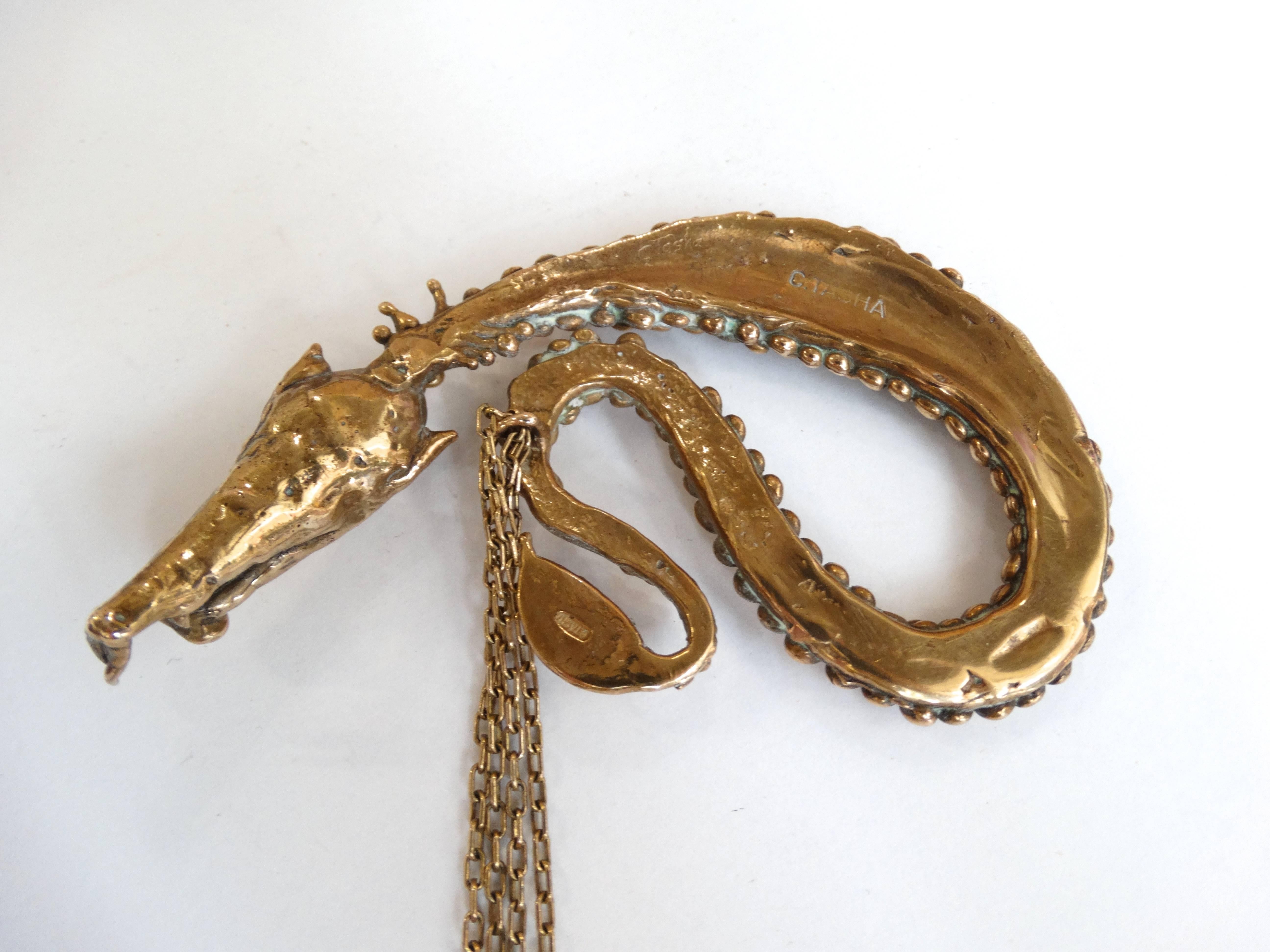 Women's Carl Tasha Dragon Pendant Double Strand Necklace