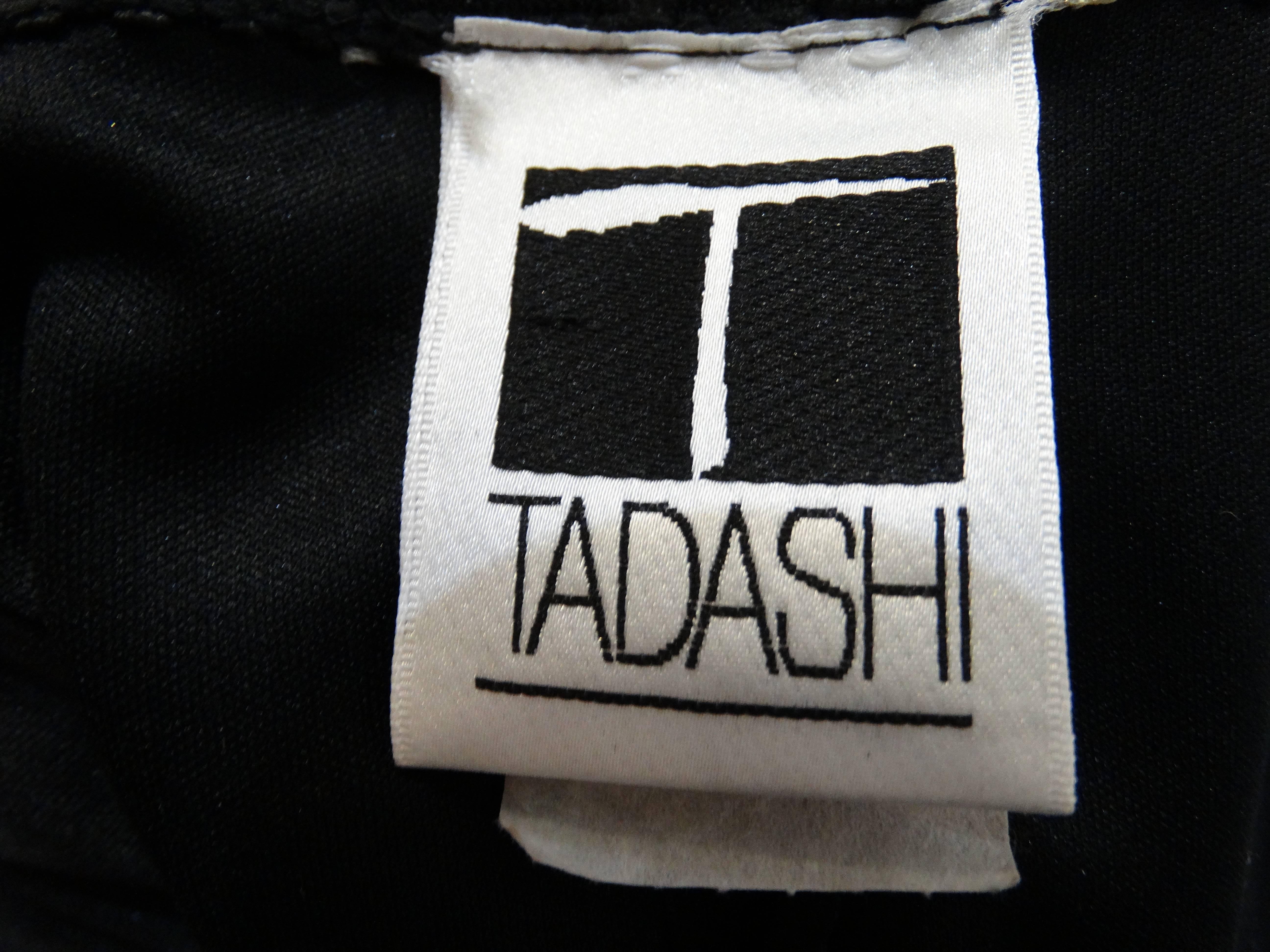 1990s Tadashi Cheongsam Inspired Mesh Dress  1