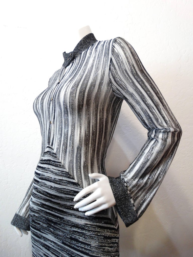 Missoni Metallic Striped Knit Dress at 1stDibs