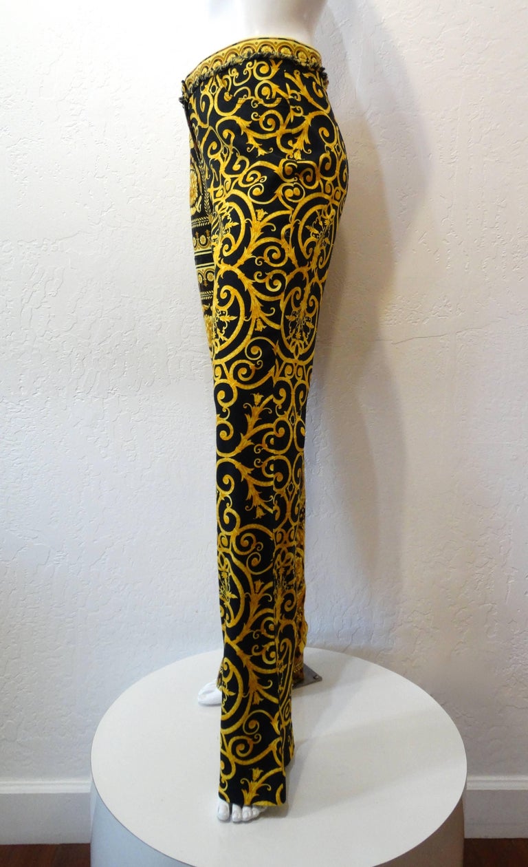 1990s Versace Gold and Black Baroque Pants at 1stDibs | versace baroque 