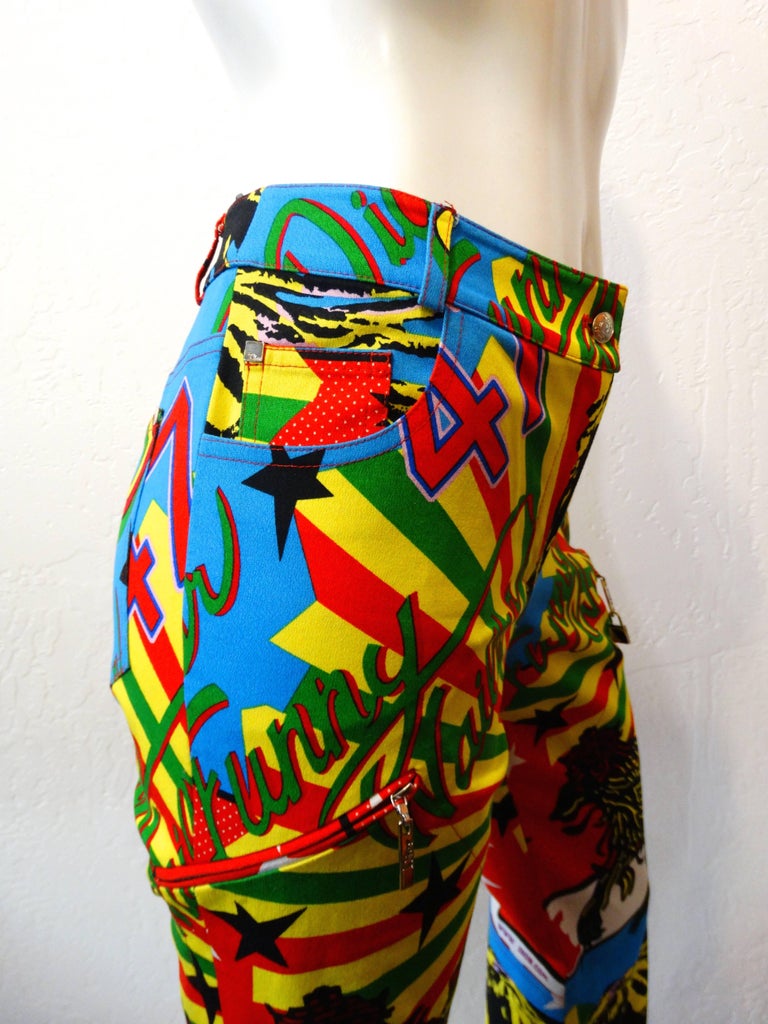 Christian Dior by John Galliano Rastafarian Marley Print Pants at ...