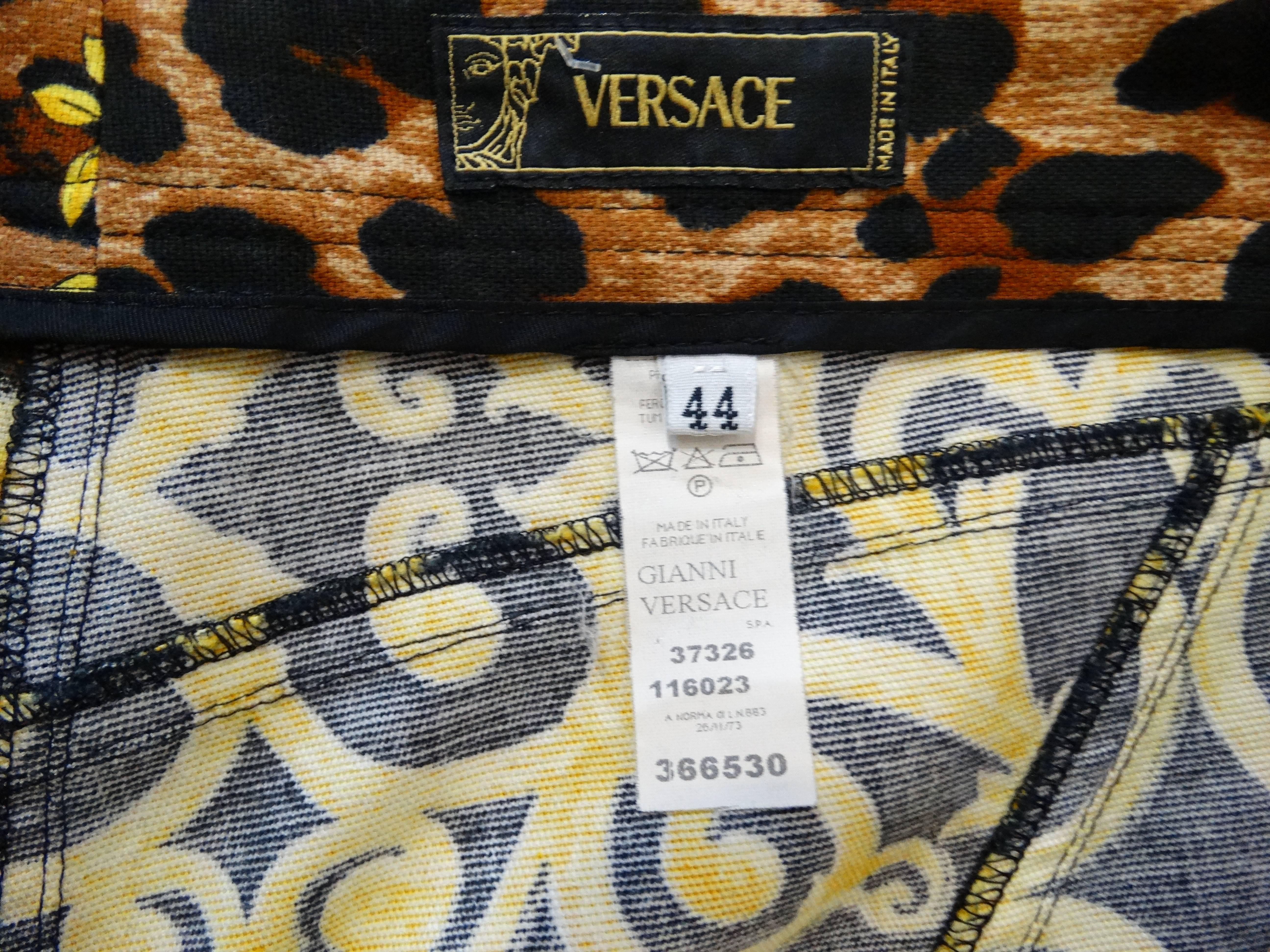 1990s Versace Gold and Black Baroque Pants  2