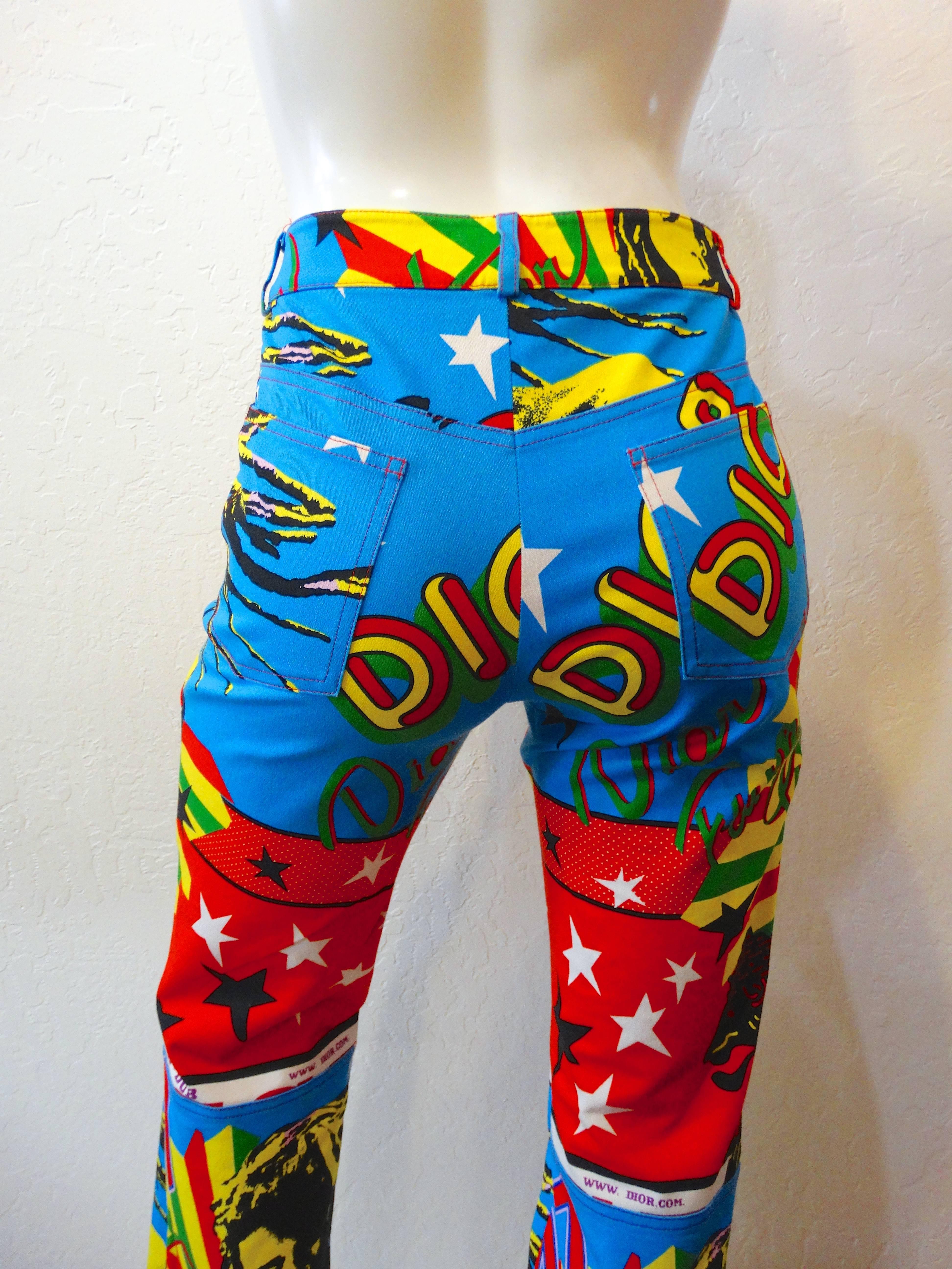 Women's Christian Dior by John Galliano Rastafarian Marley Print Pants