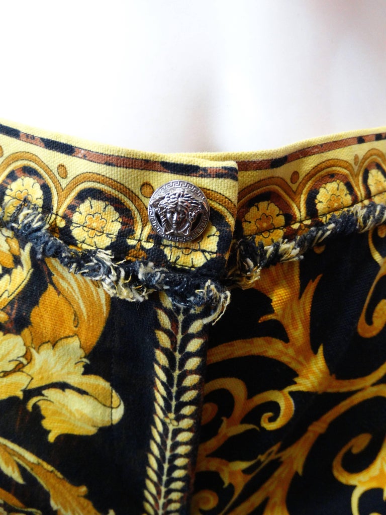 1990s Versace Gold and Black Baroque Pants at 1stDibs | versace baroque ...
