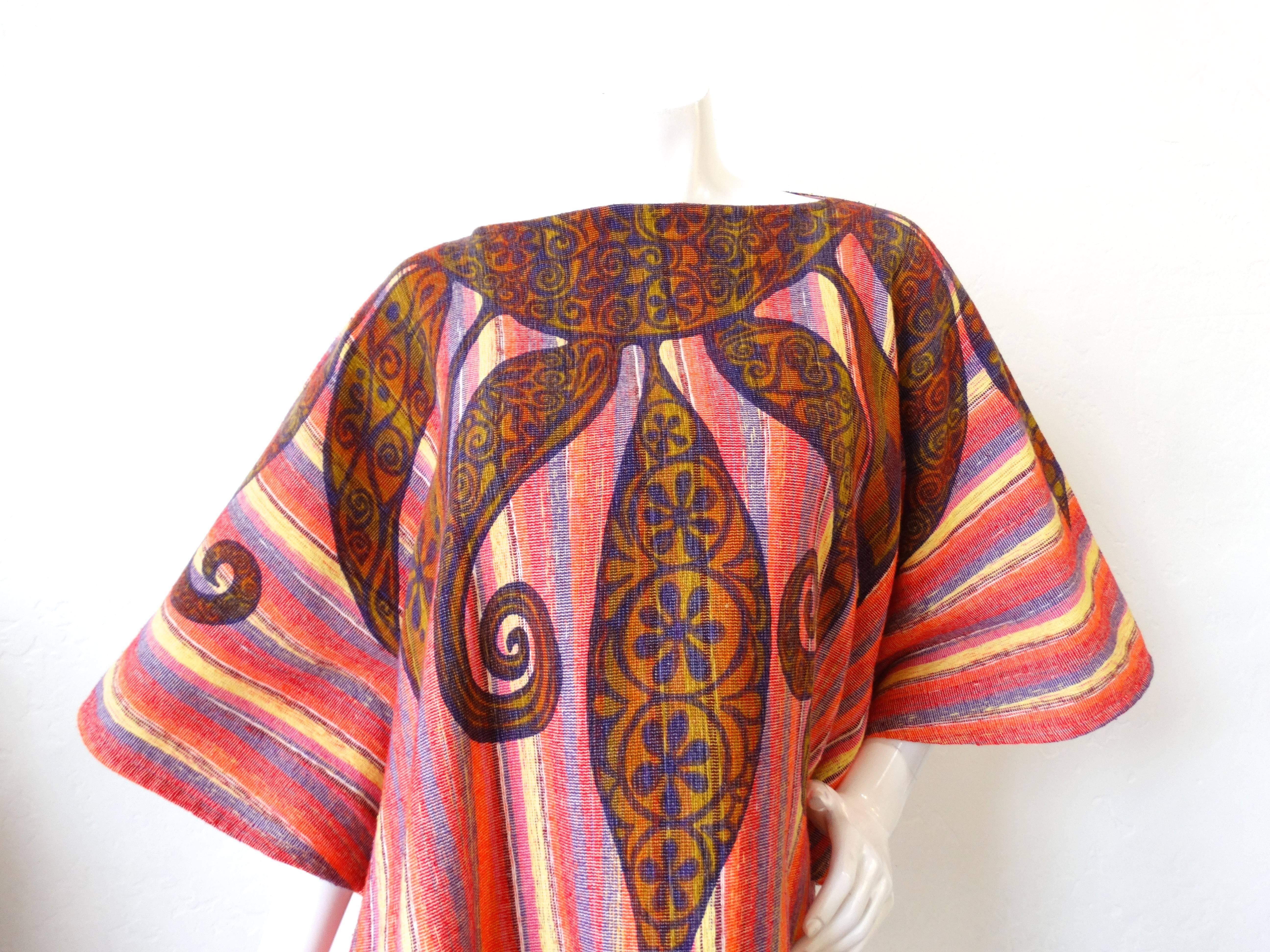 Brown 1970s Rikma Striped Bell Sleeve Top