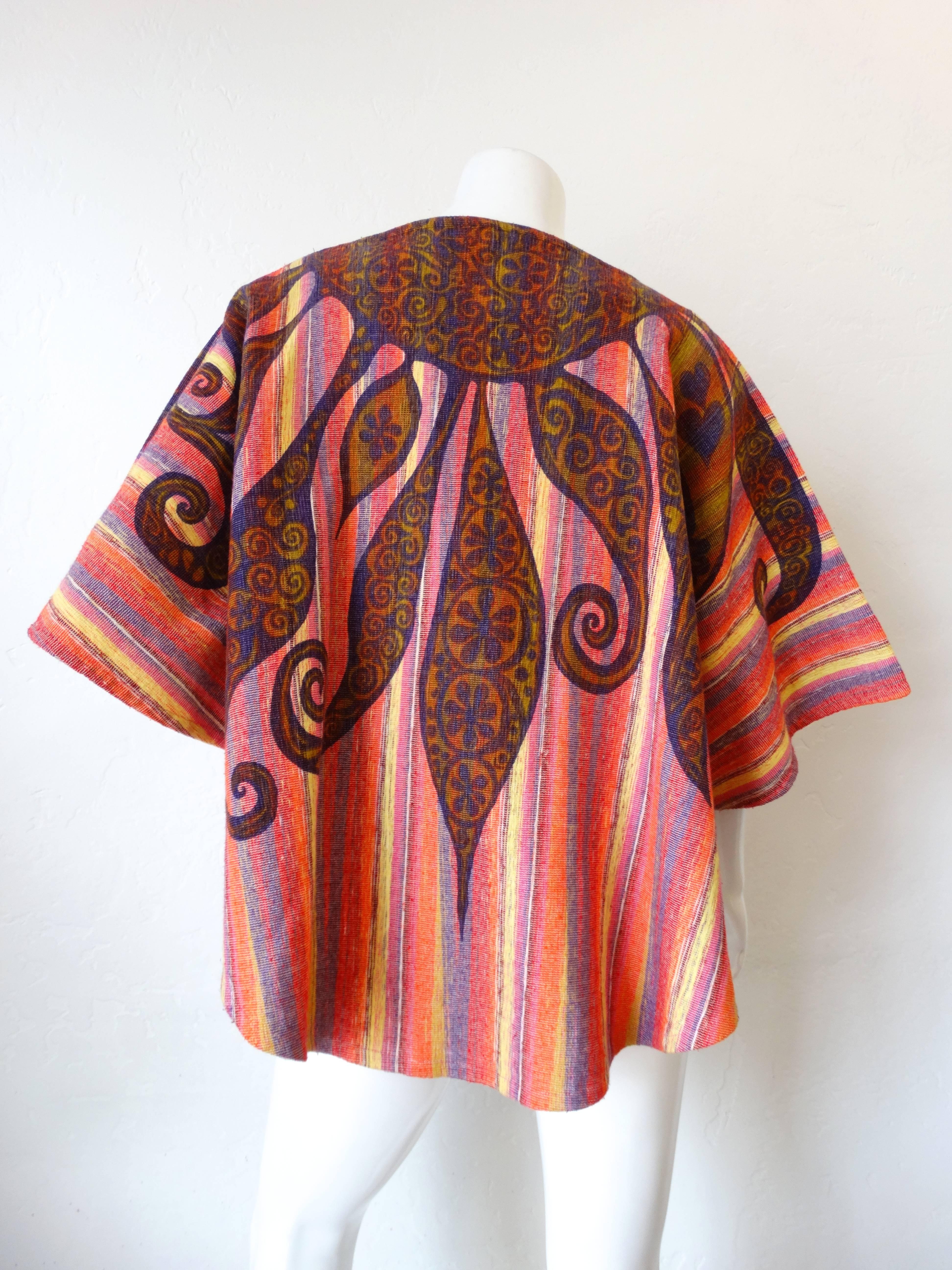 1970s Rikma Striped Bell Sleeve Top 1