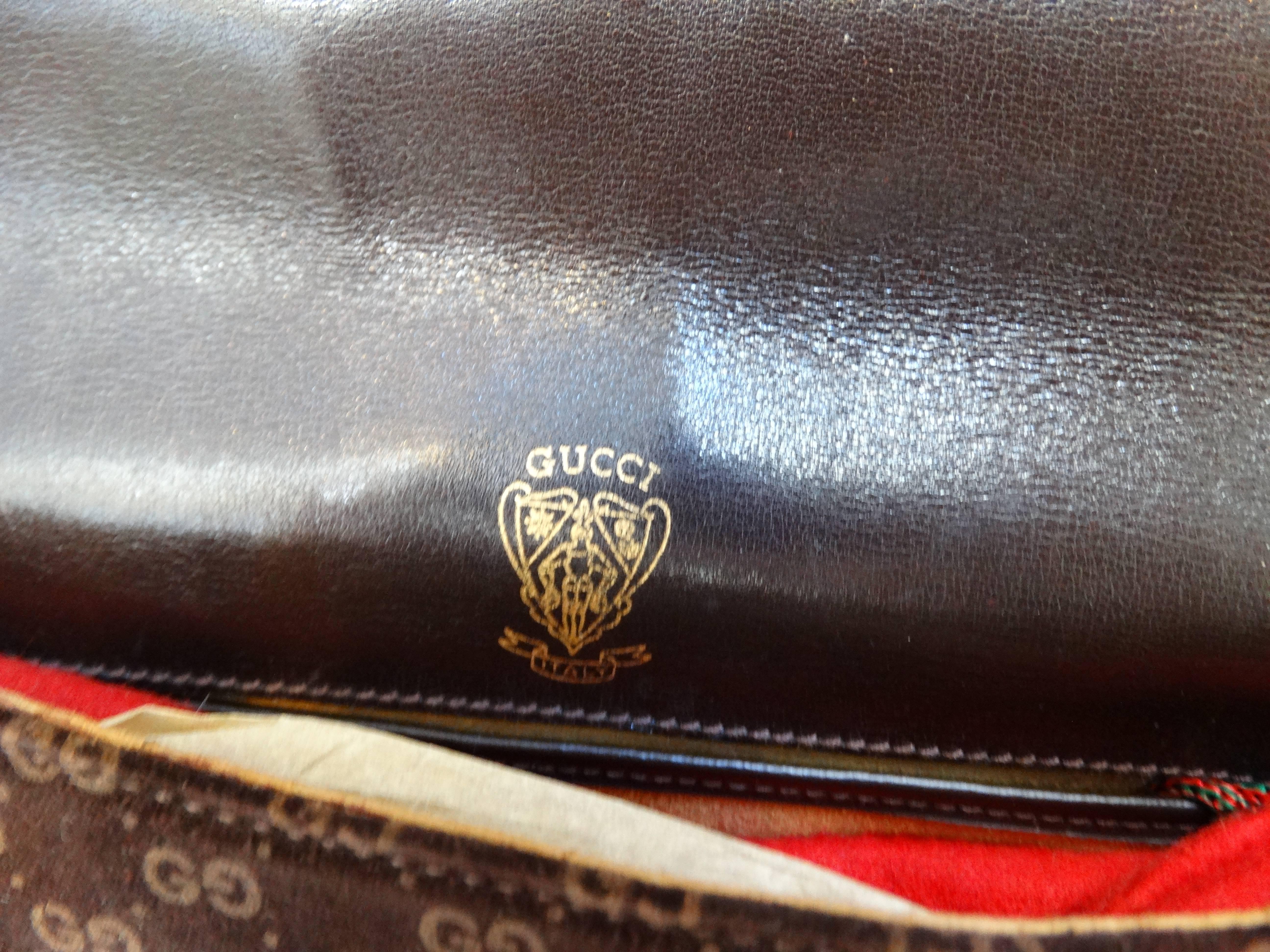 1972 Gucci Blondie Gold Emblem Monogram Clutch  2