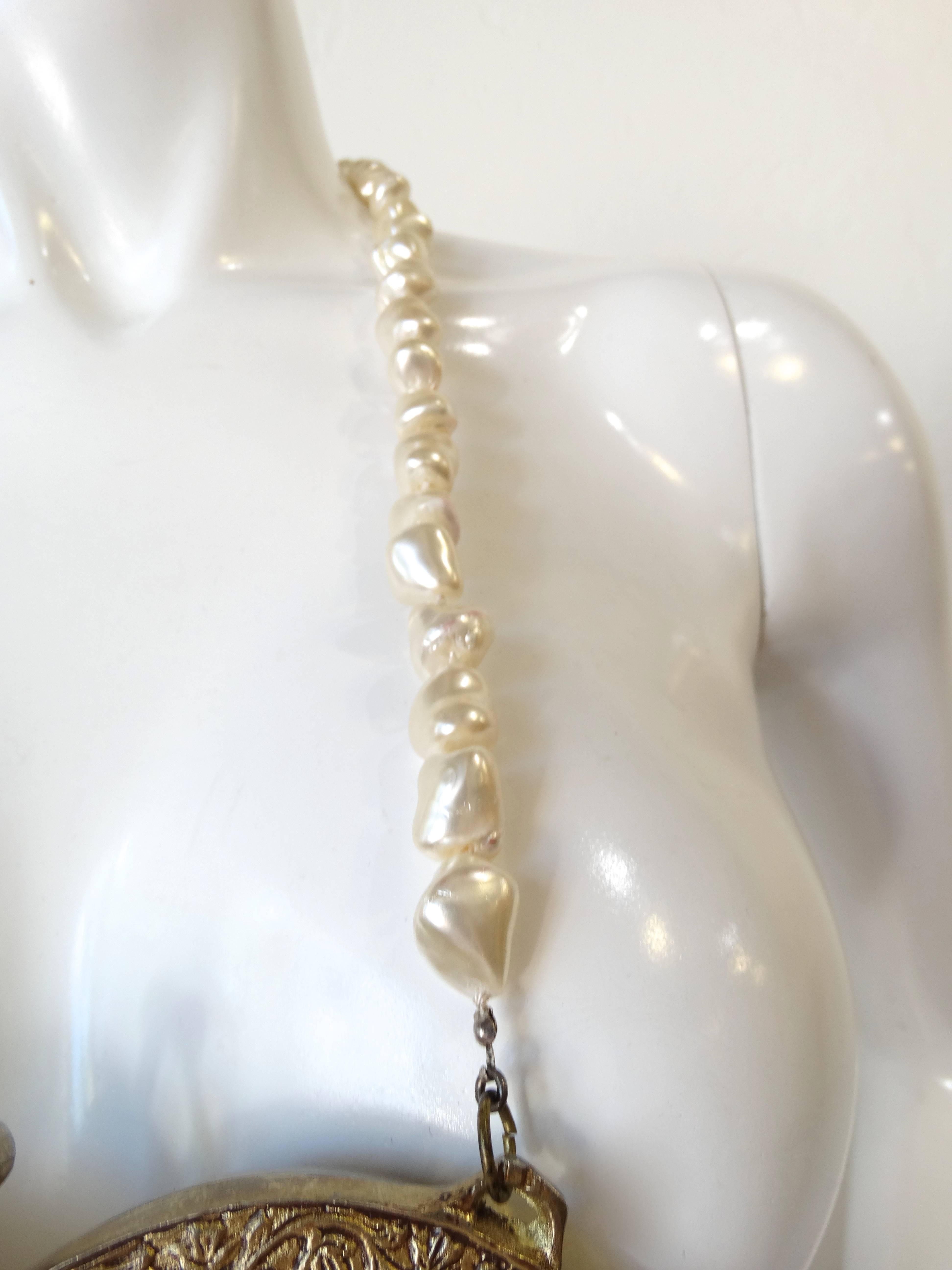 1980s Freshwater Pearl Heart Shaped Bag In Excellent Condition In Scottsdale, AZ