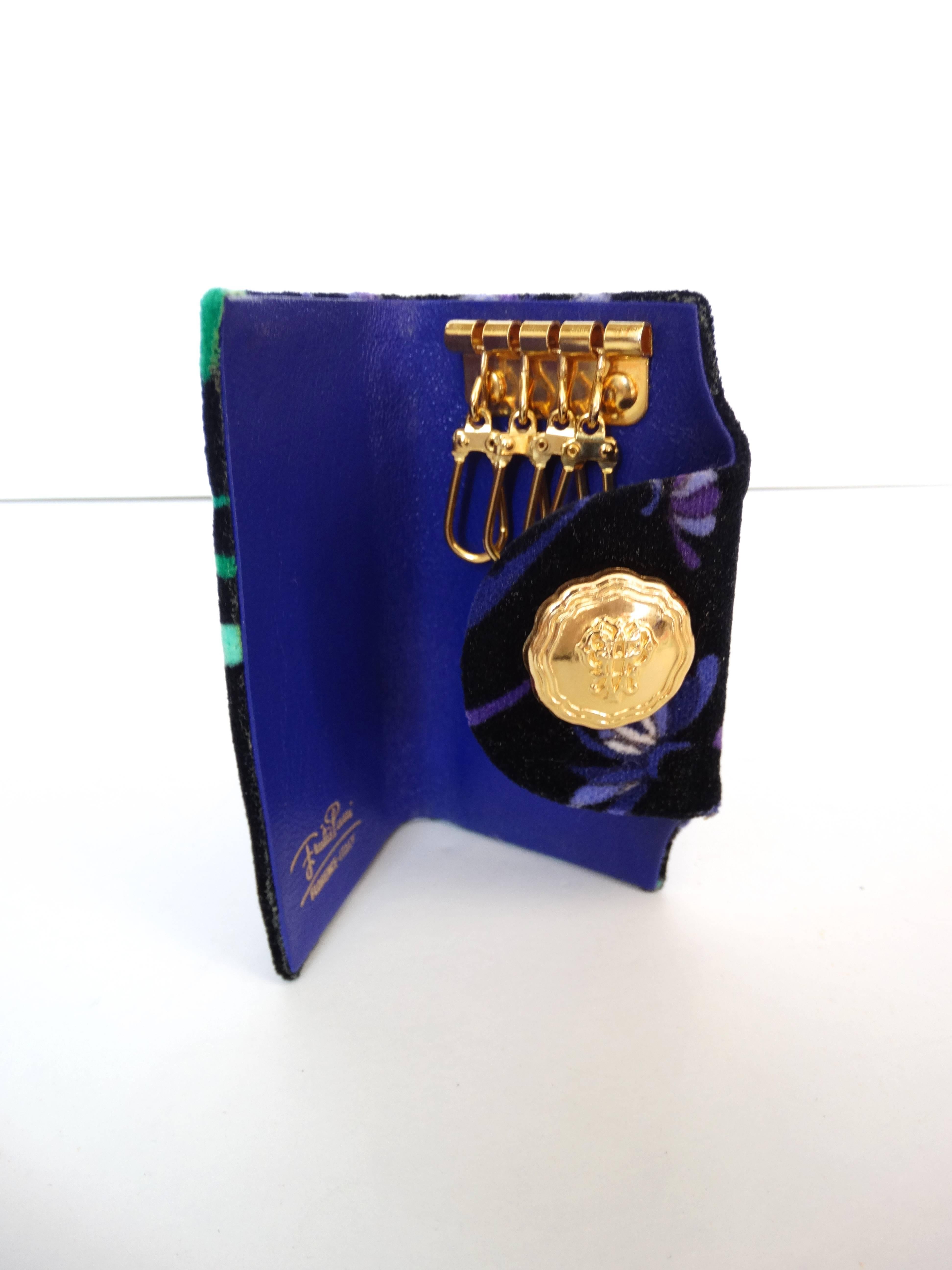 1960s Emilio Pucci Velvet Printed Key Case For Sale 1