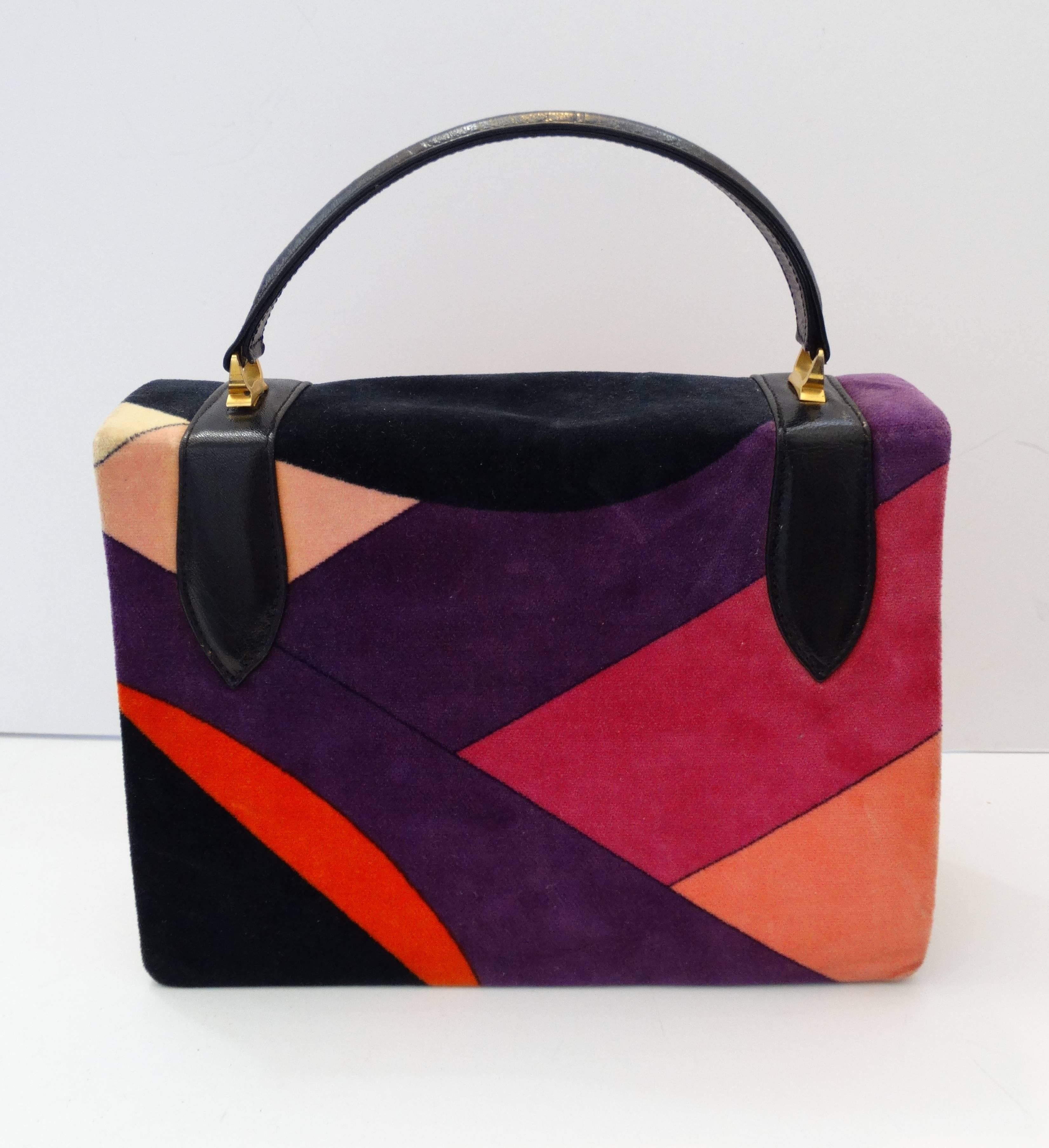 Women's Emilio Pucci Velvet Box Top Handle Bag, 1970s  