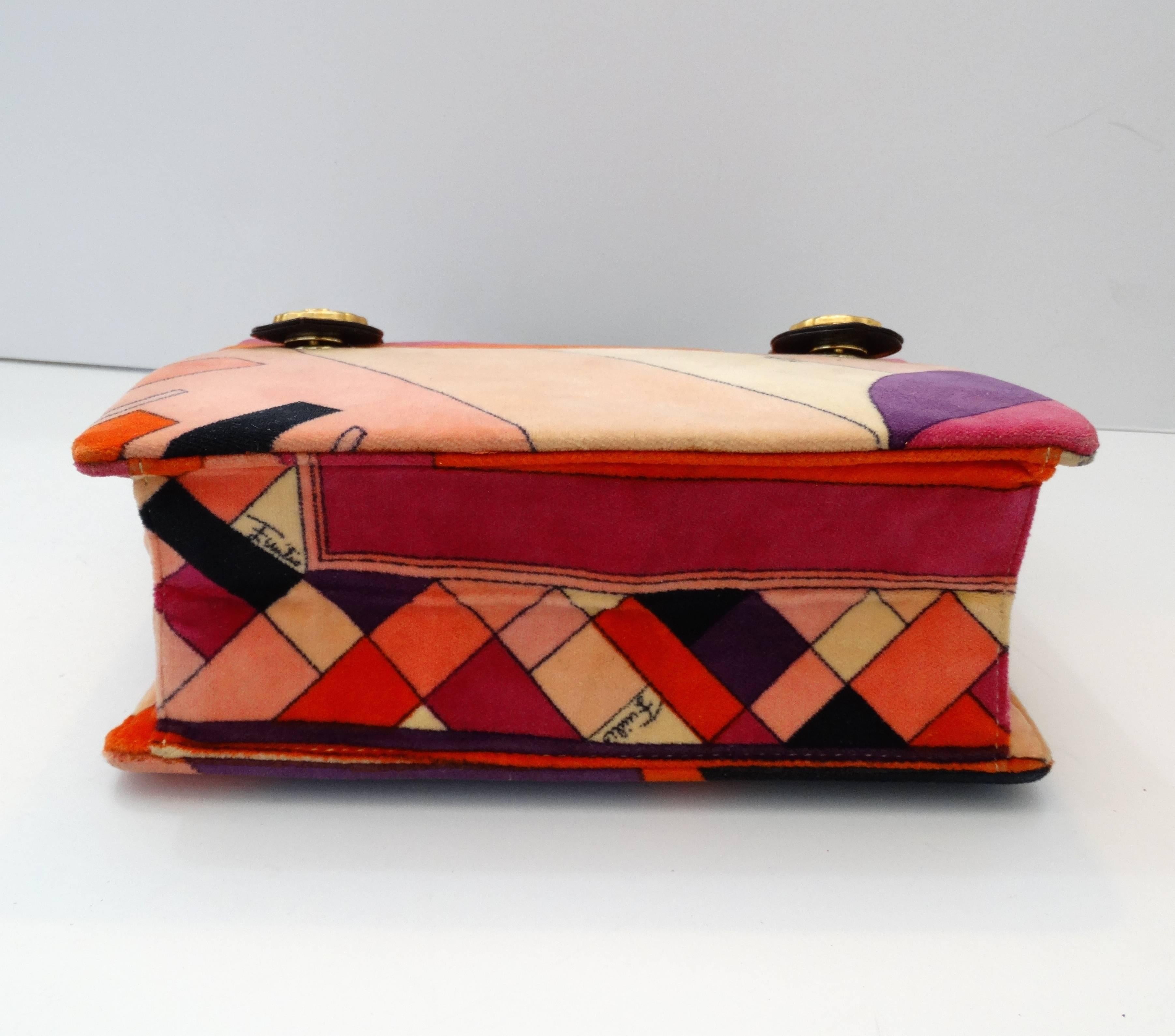 Emilio Pucci Velvet Box Top Handle Bag, 1970s   2