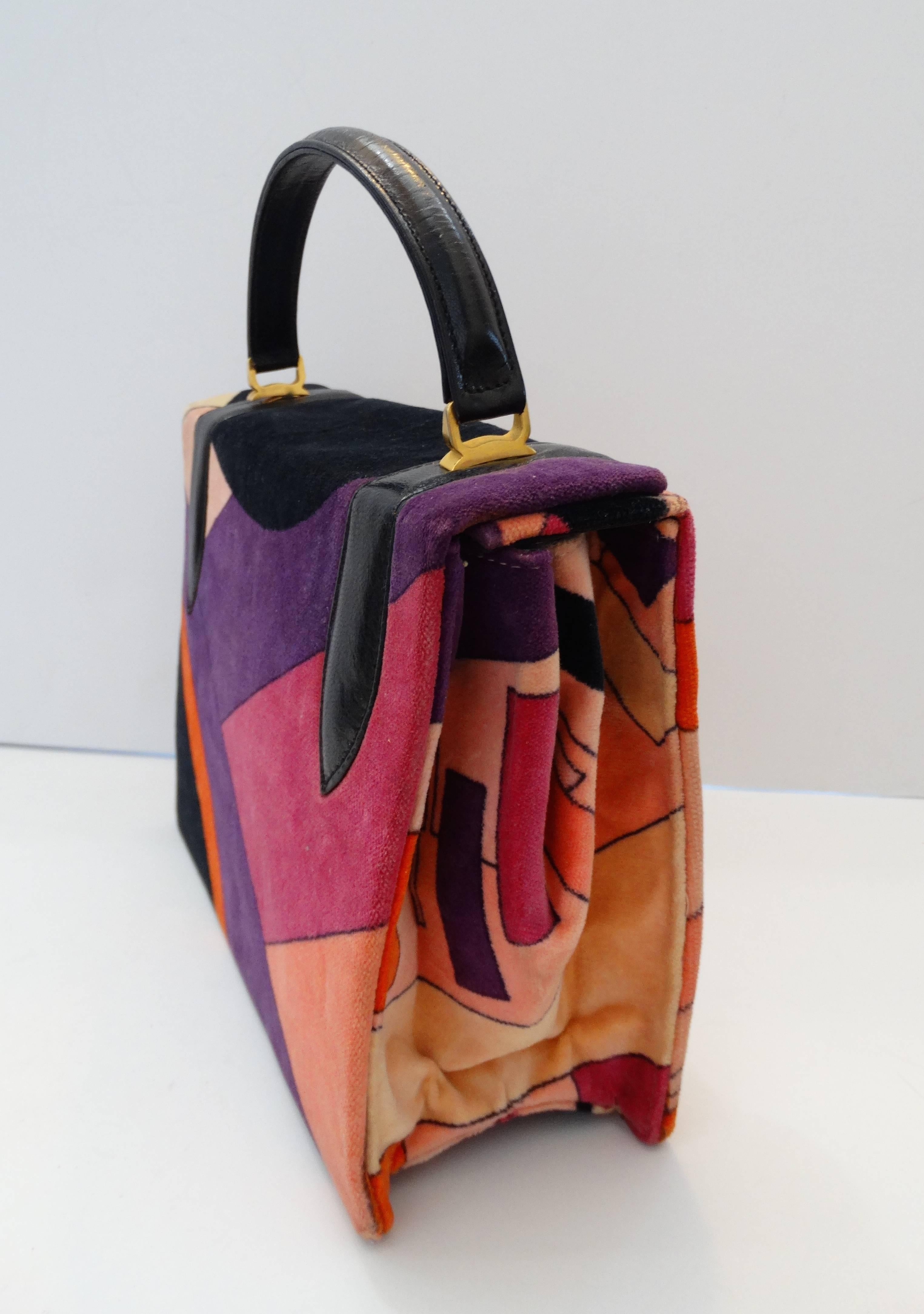 Emilio Pucci Velvet Box Top Handle Bag, 1970s   1