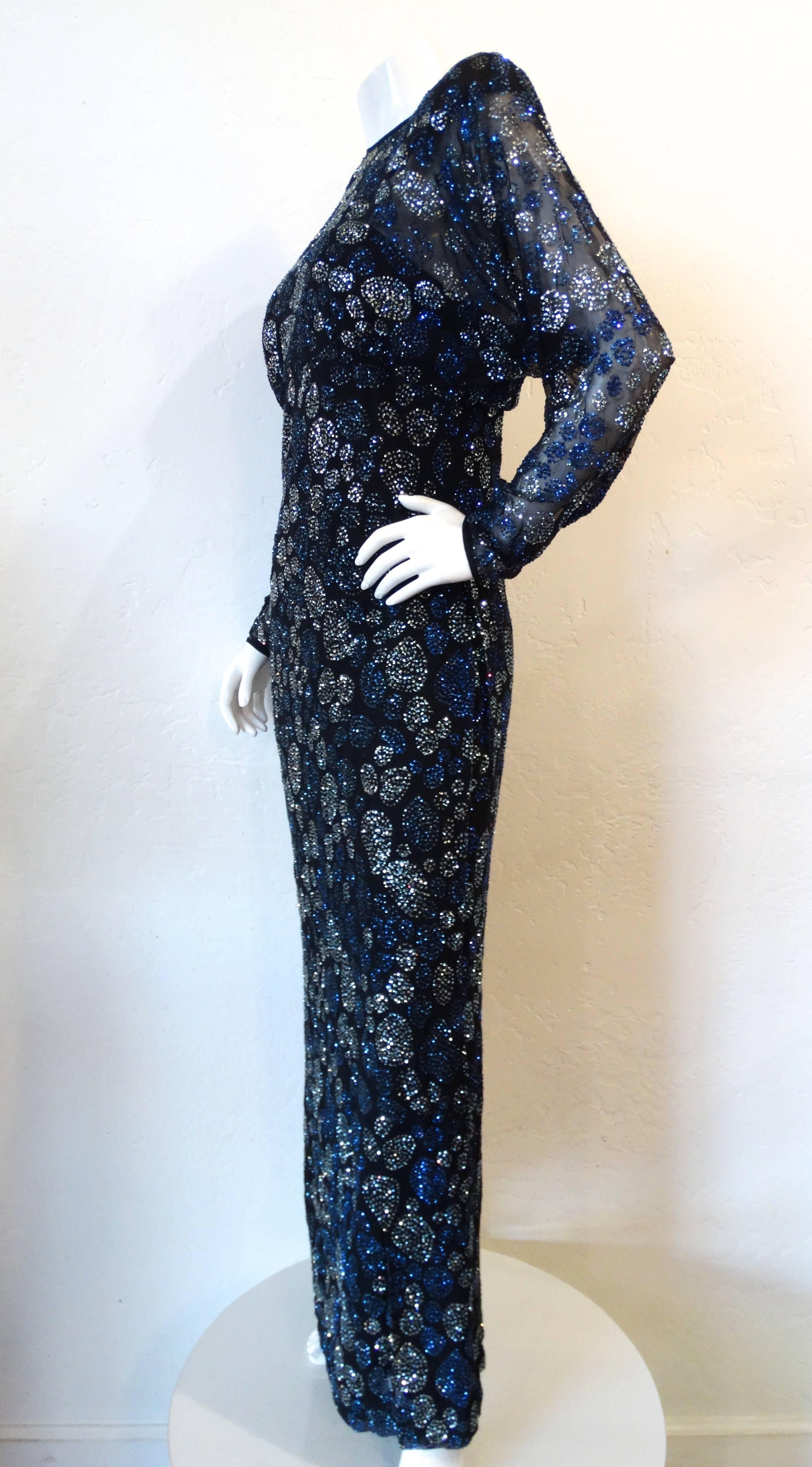 1980s Glamours Victor Costa Empire Waist Gown 3