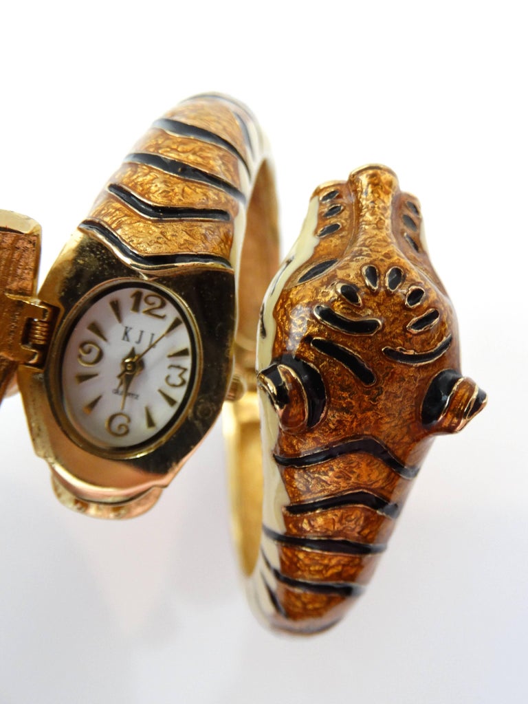 Kenneth Jay Lane Tiger Watch Bangle