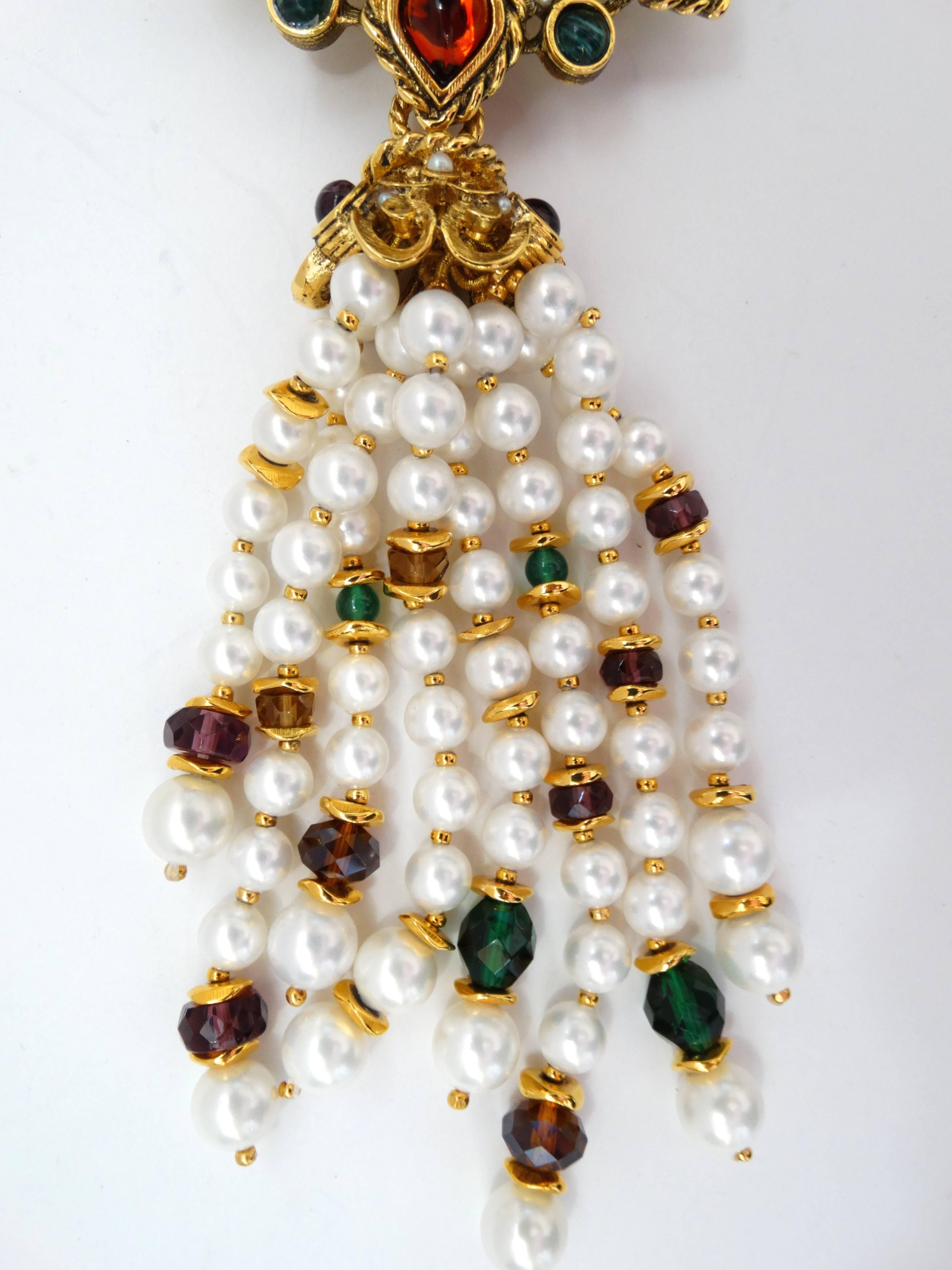Women's or Men's Jose & Maria Barrera Bejeweled Tassel Necklace 