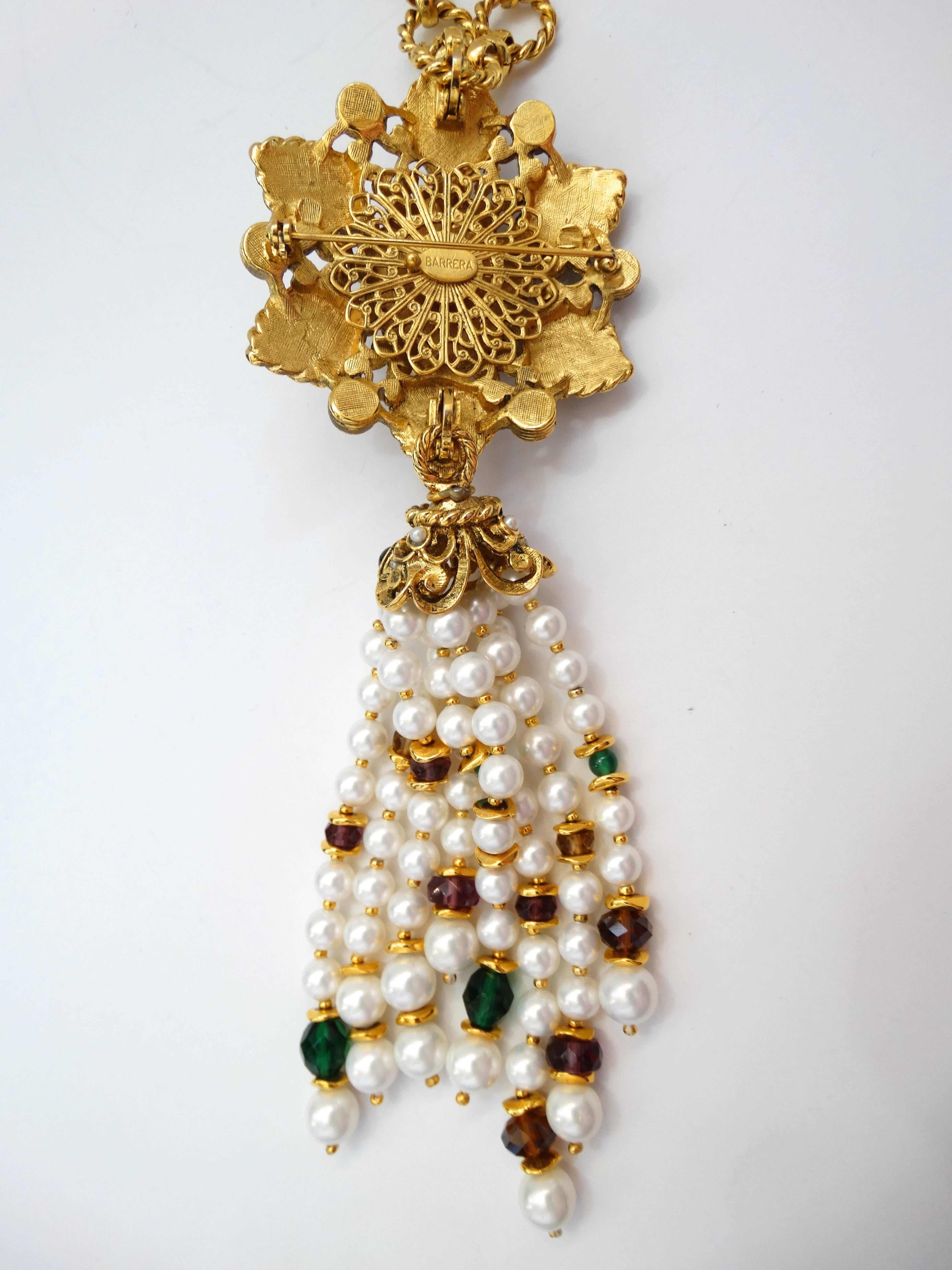 Jose & Maria Barrera Bejeweled Tassel Necklace  3