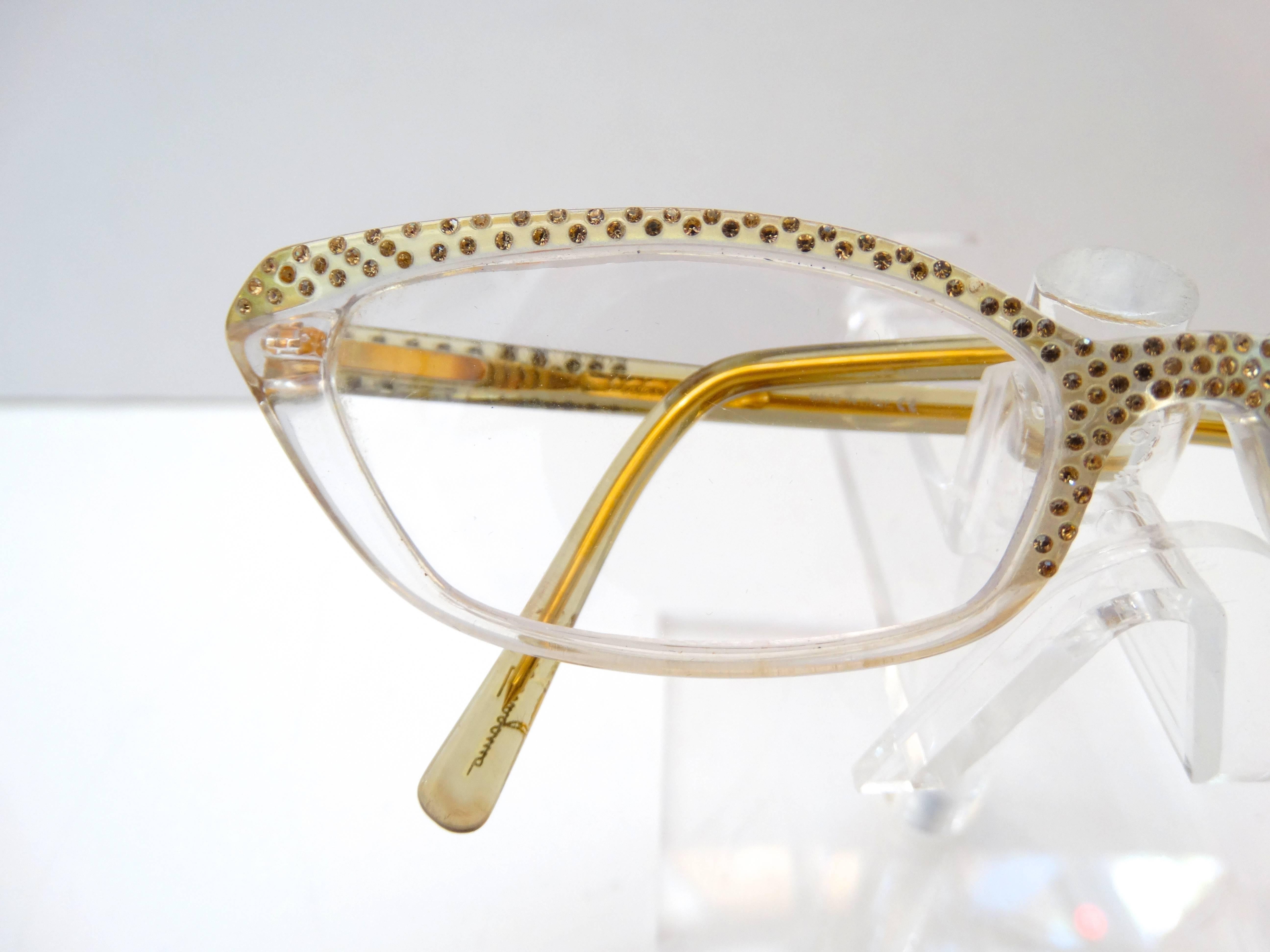 gold rhinestone glasses
