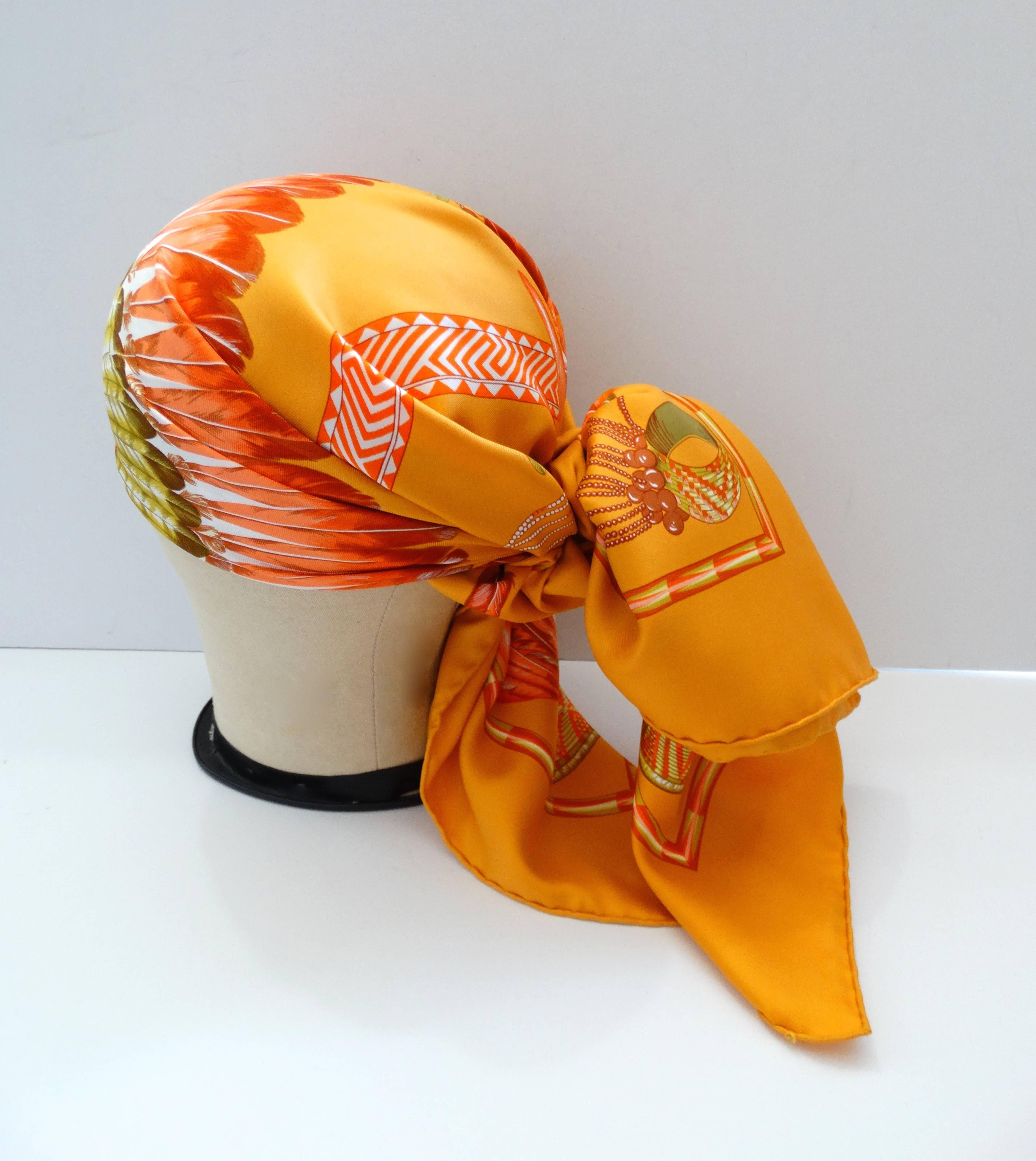 Women's or Men's Hermes Brazil Printed Silk Square Scarf 