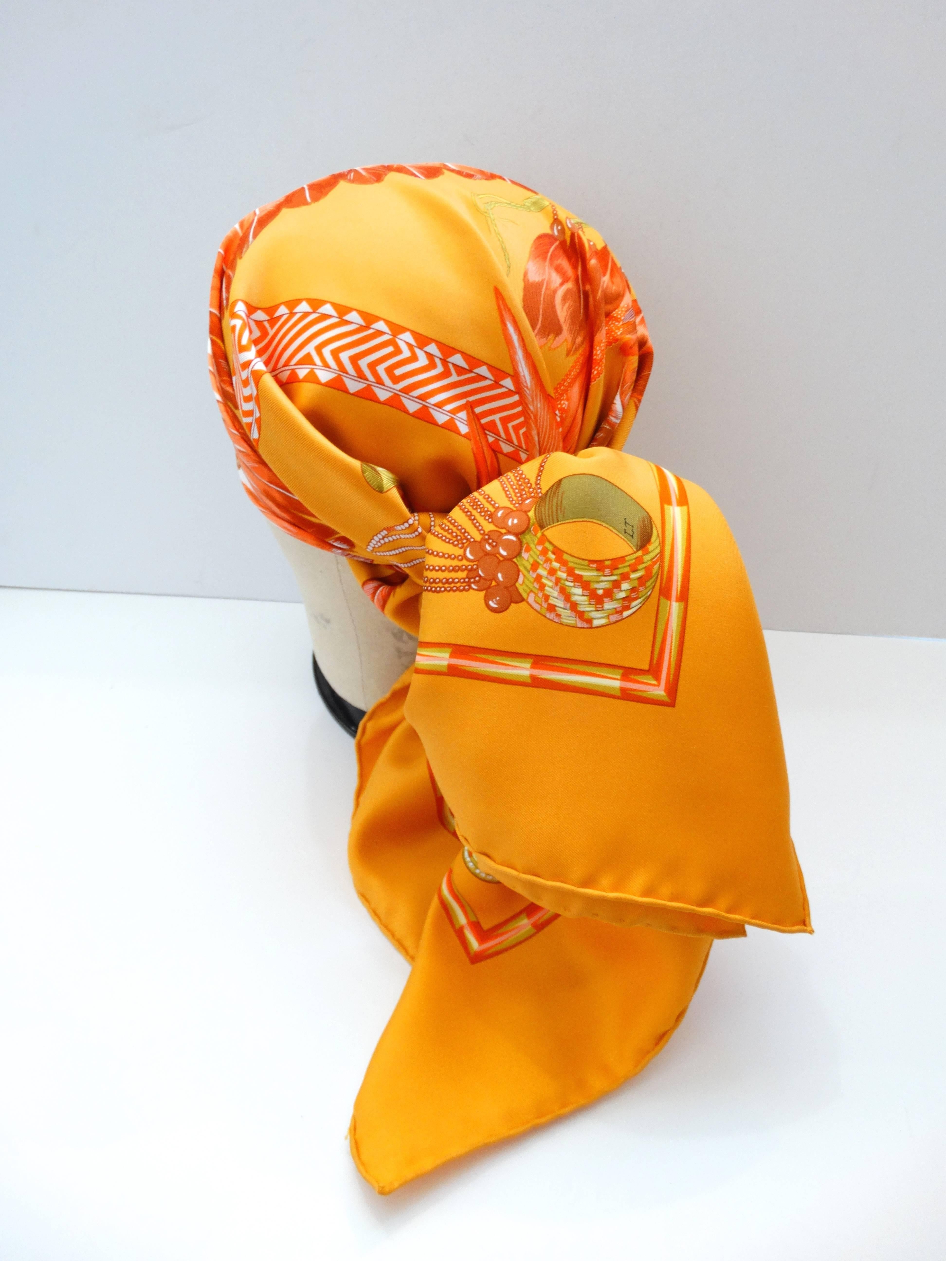 Hermes Brazil Printed Silk Square Scarf  In Excellent Condition In Scottsdale, AZ