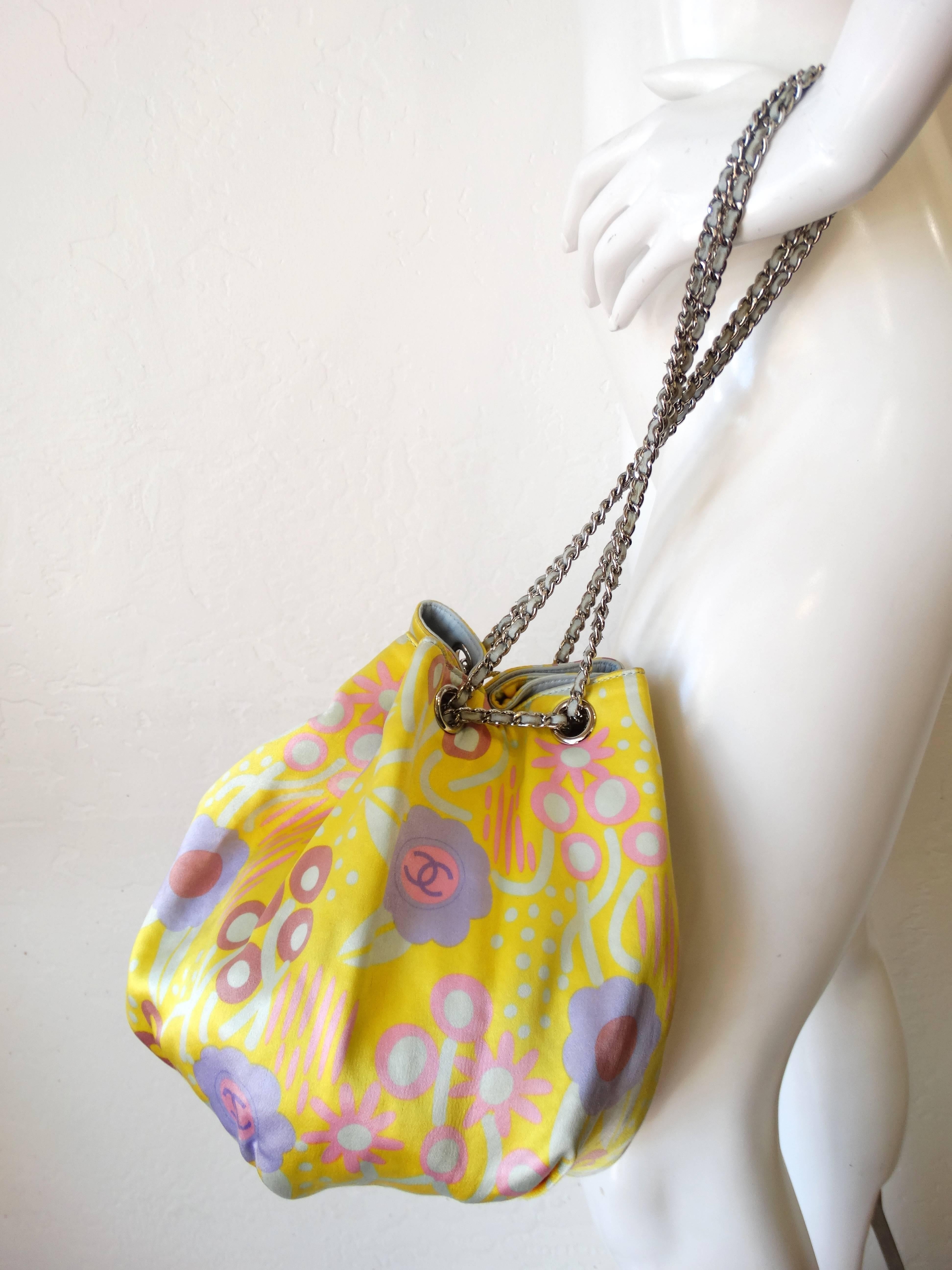 Women's Chanel Floral Printed Tassel Bucket Bag, 2000s
