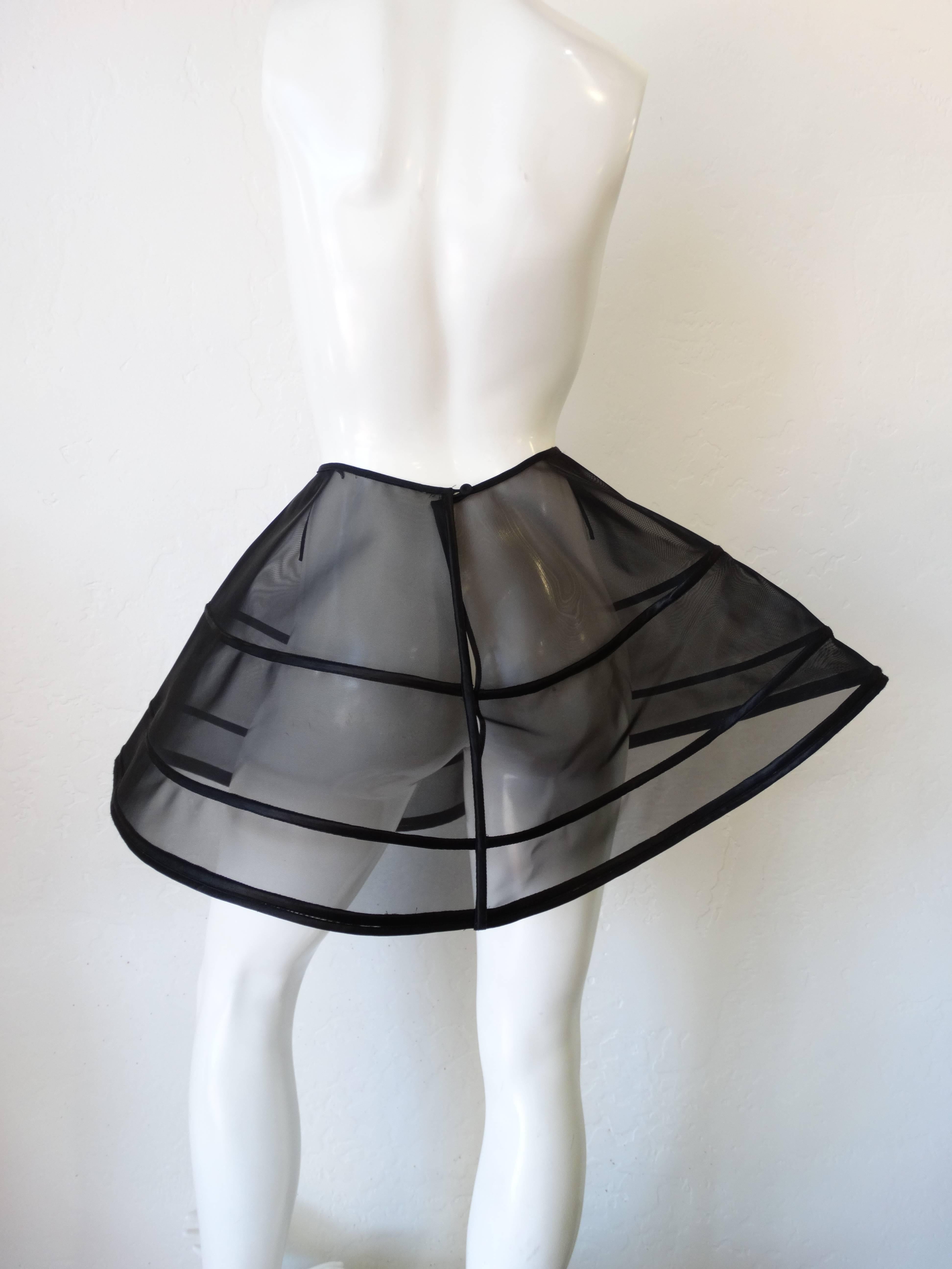 Women's Black Mesh Cage Circle Skirt