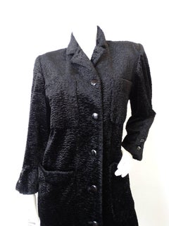 1980s Fendi Black Faux Fur Sheared Coat