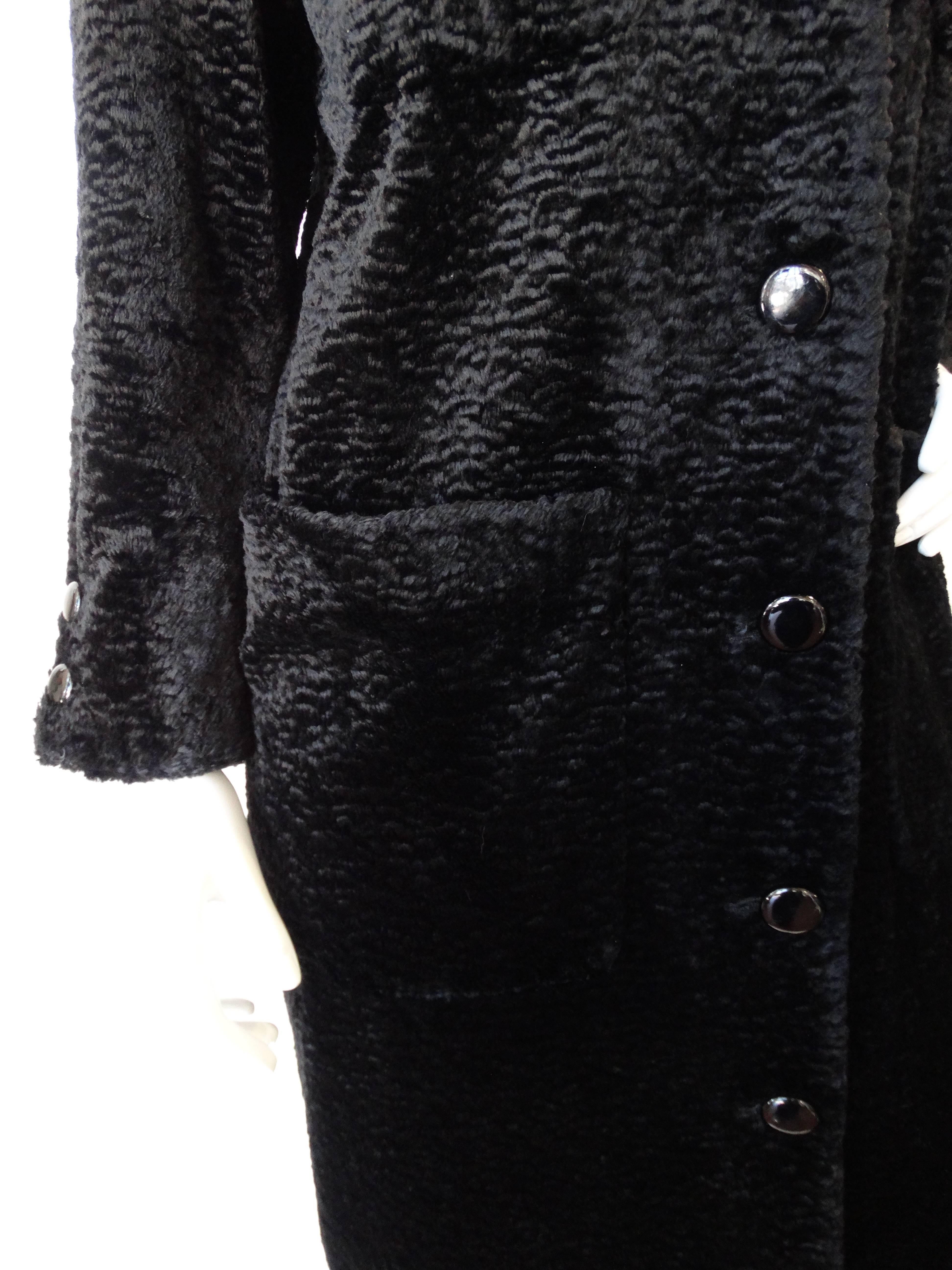 1980s Fendi Black Faux Fur Sheared Coat In Excellent Condition In Scottsdale, AZ