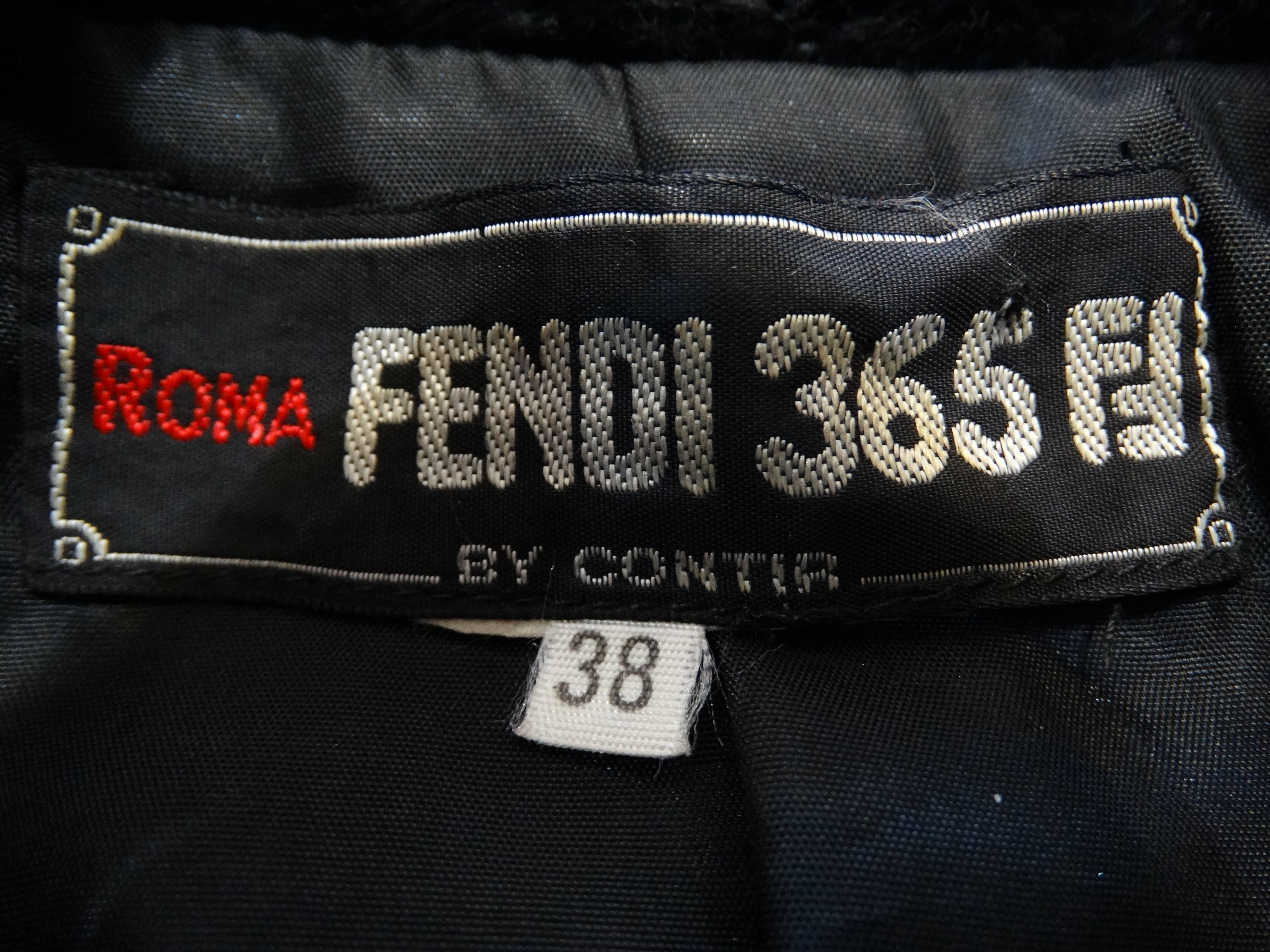 1980s Fendi Black Faux Fur Sheared Coat 4