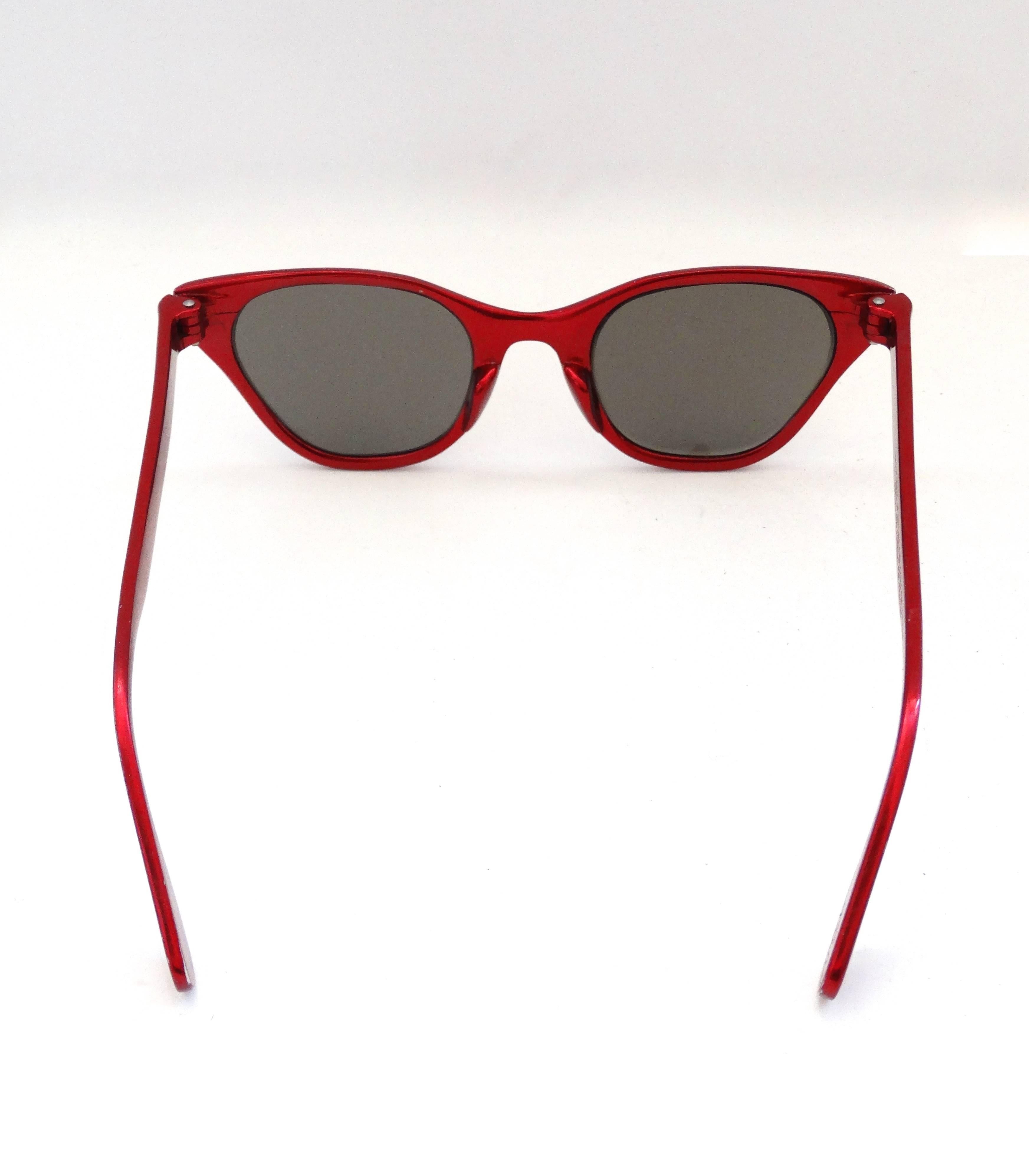 Women's Tura Metallic Red Cat Eye Sunglasses, 1960s  
