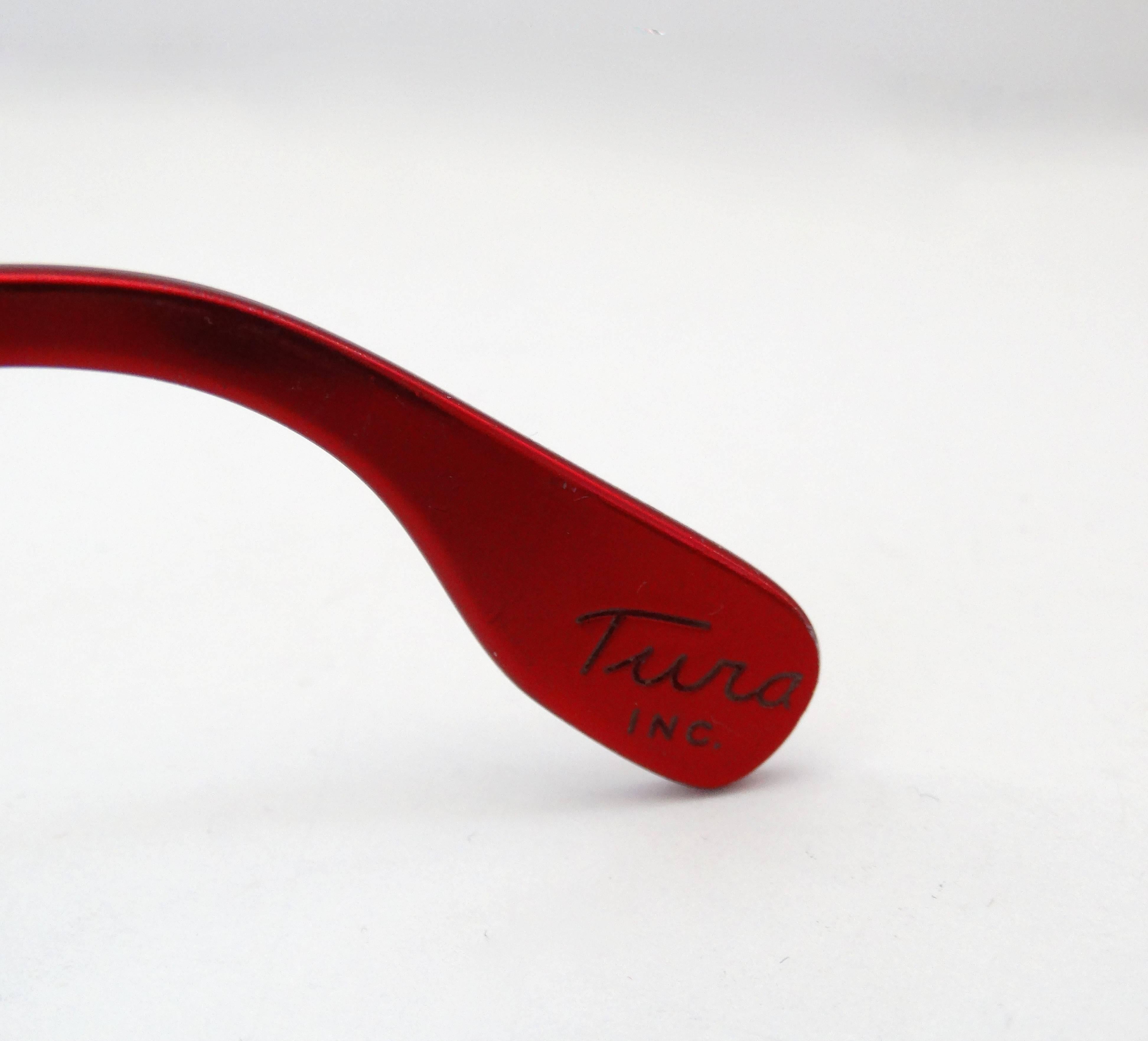 Tura Metallic Red Cat Eye Sunglasses, 1960s   2