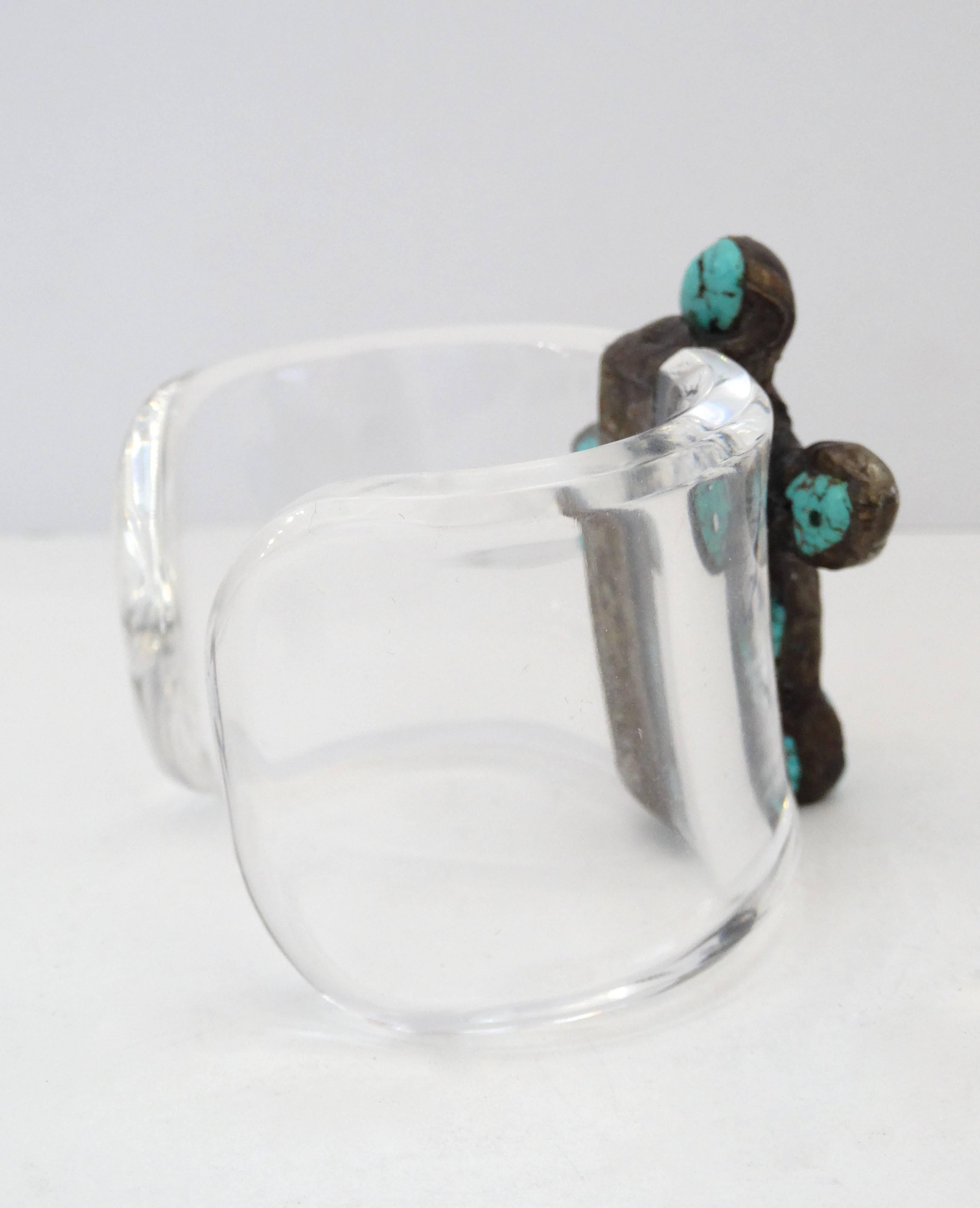 Artisan Made Navajo Turquoise Cross Cuff Bracelet  3