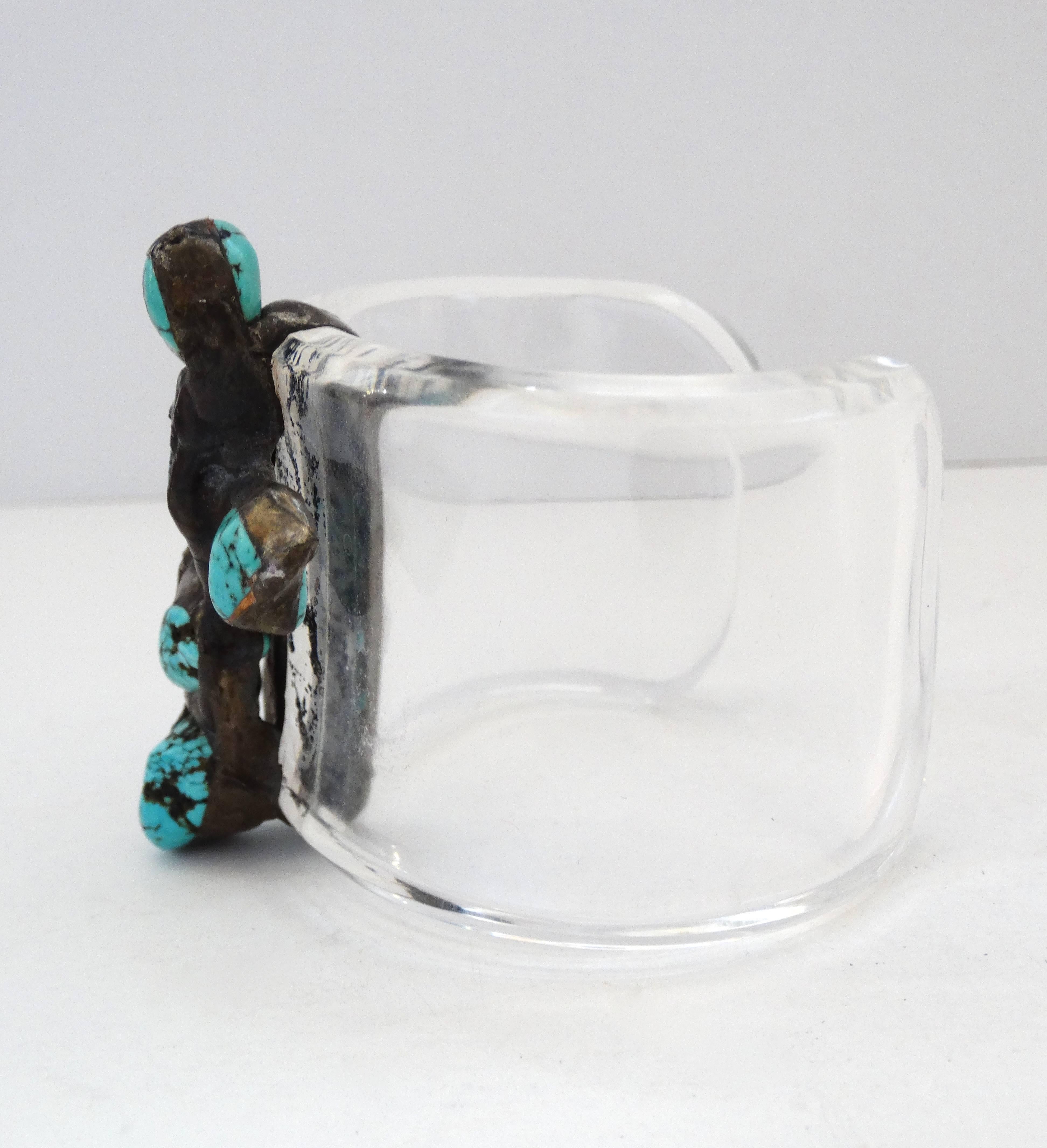 Artisan Made Navajo Turquoise Cross Cuff Bracelet  1