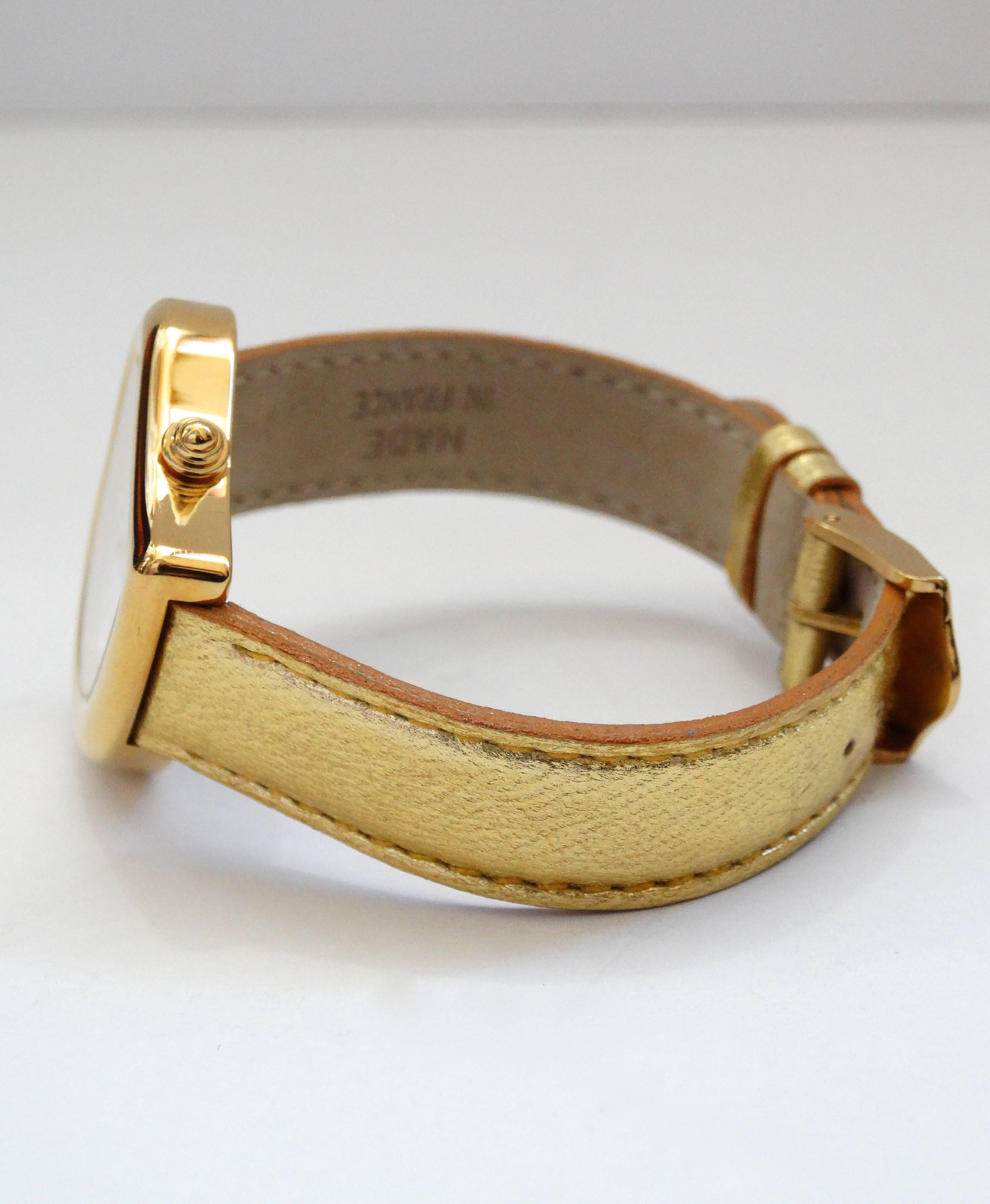 Women's Yves Saint Laurent Heart Shaped Gold Watch, 1980s  