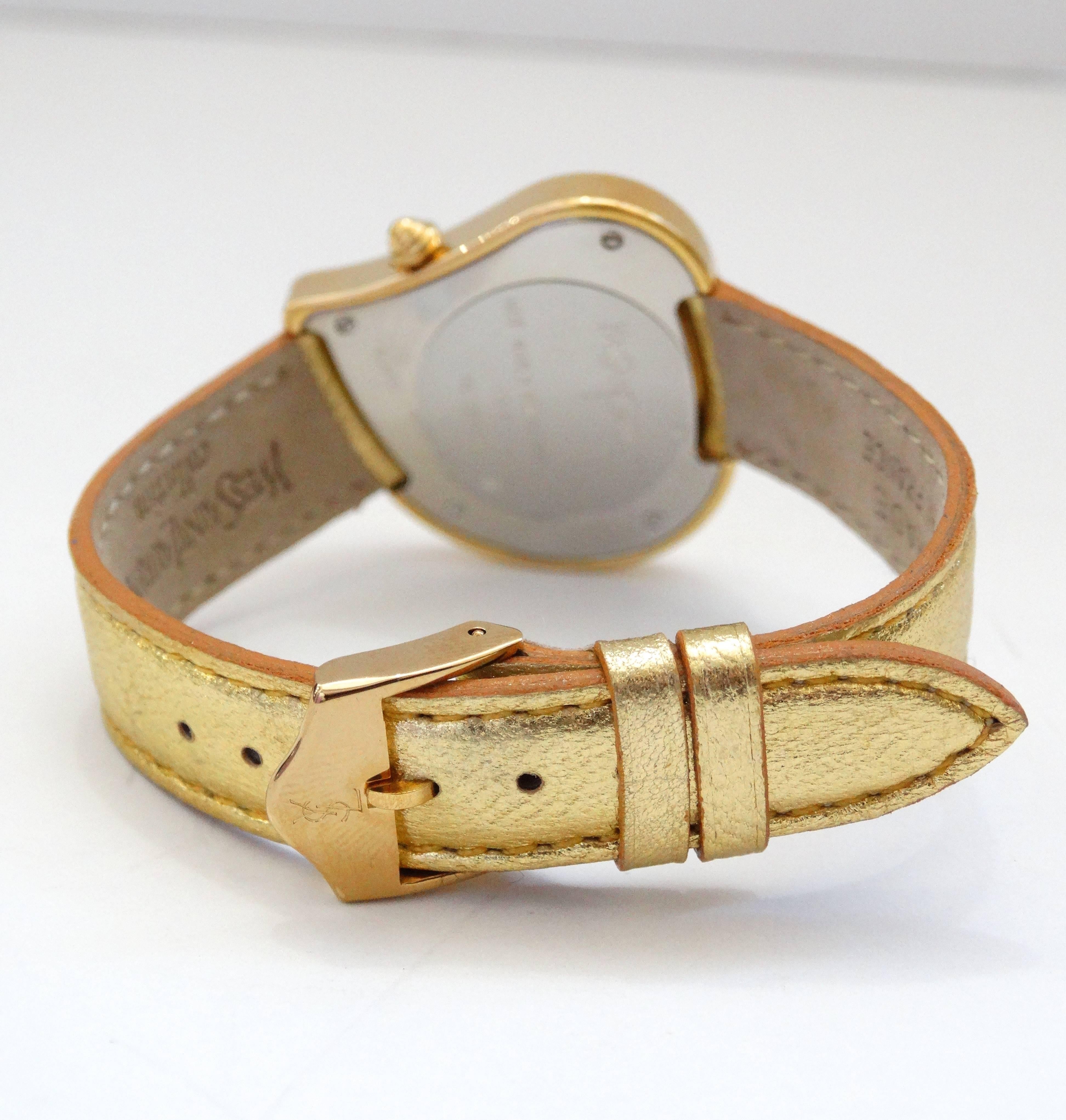 Yves Saint Laurent Heart Shaped Gold Watch, 1980s   1
