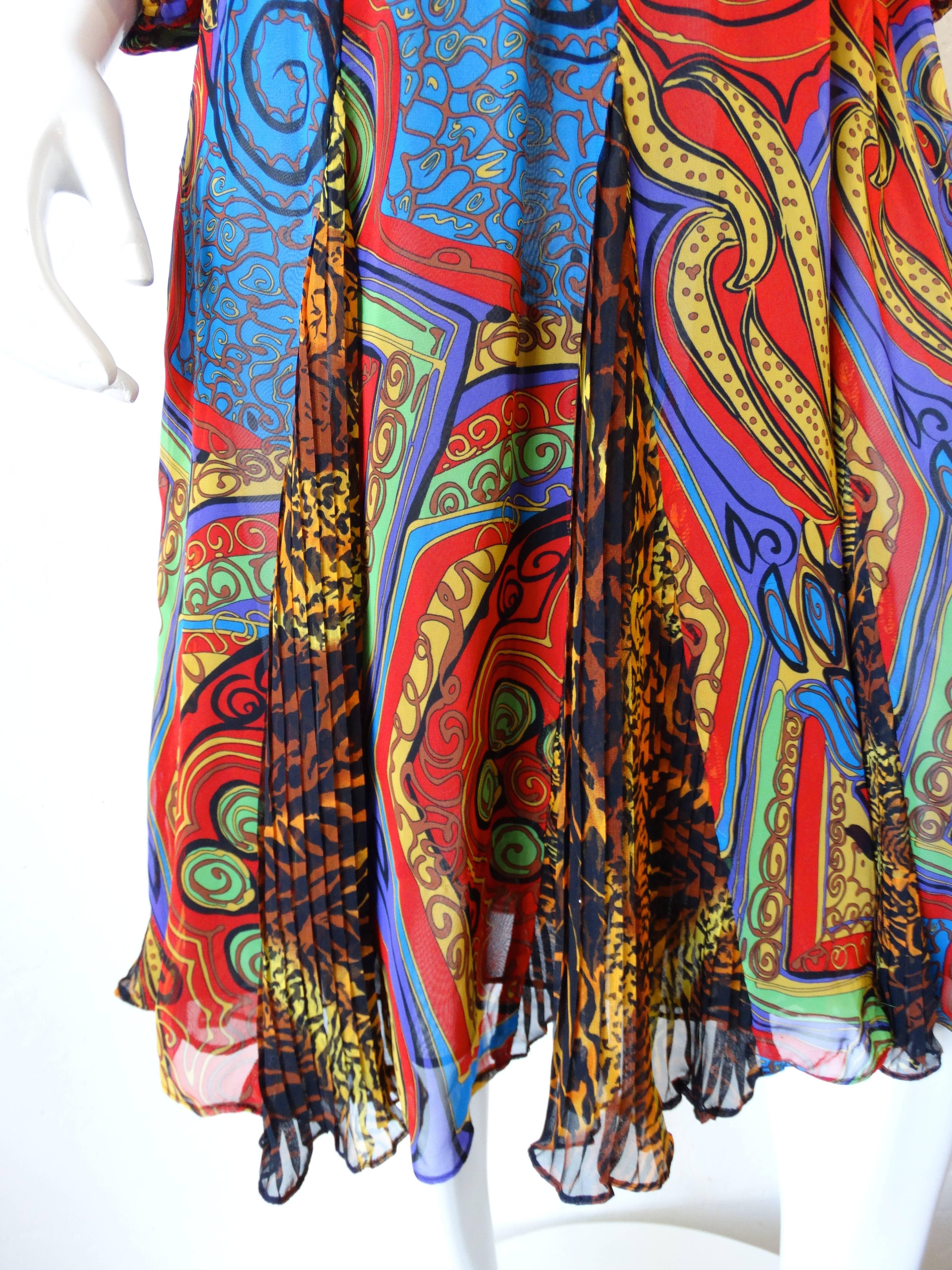 Diane Freis Leopard Swirl Printed Dress, 1980s 3