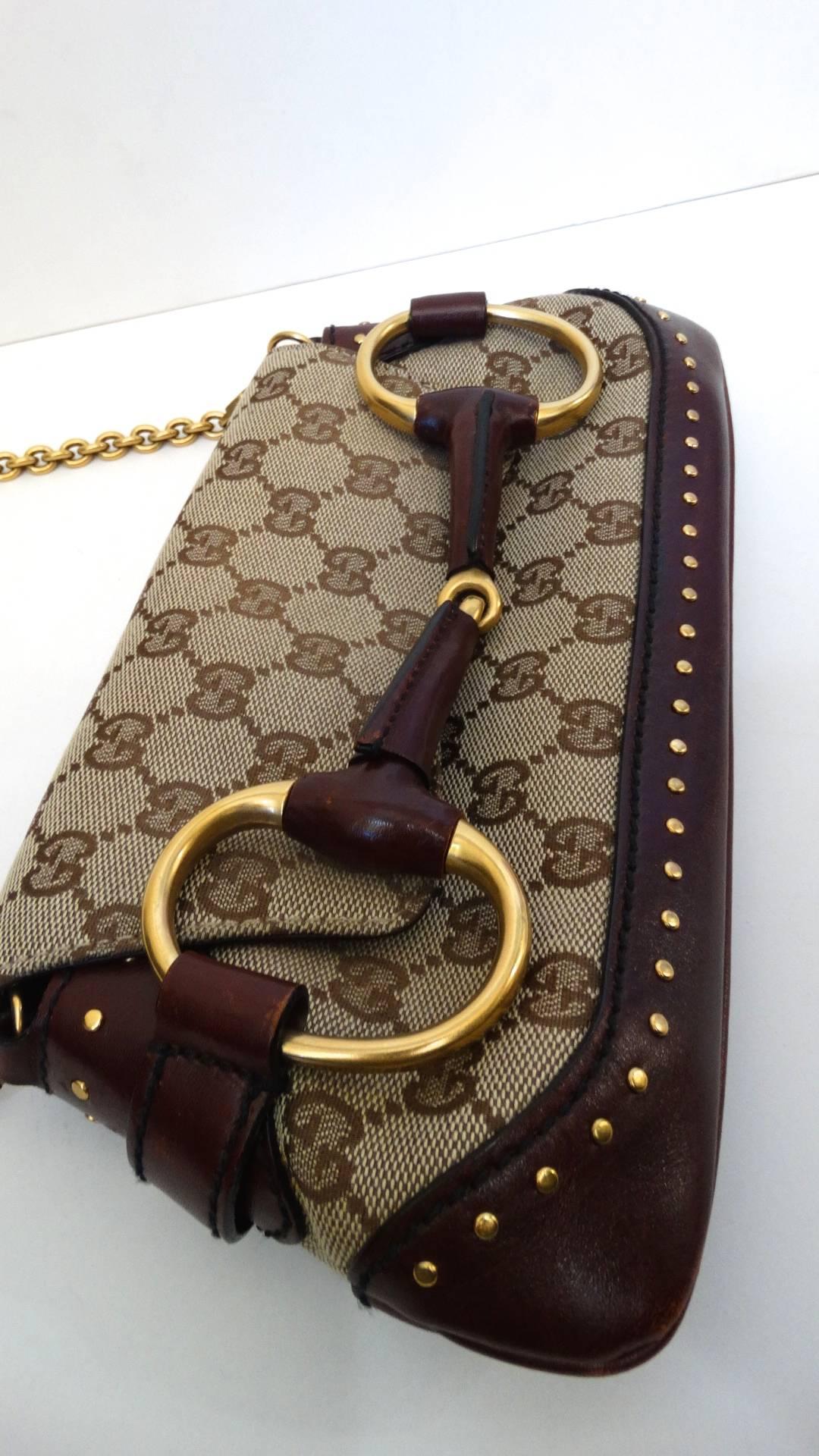 Tom Ford for Gucci Monogram Horsebit Chain Shoulder Bag, 2003   In Excellent Condition In Scottsdale, AZ