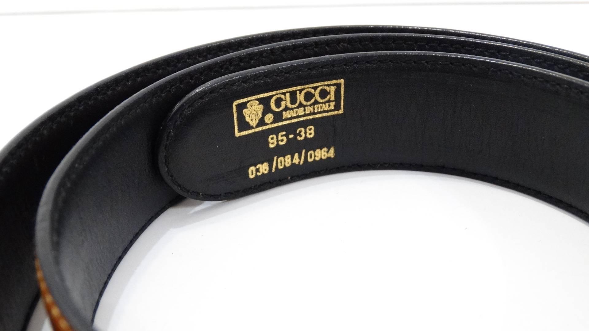 1980s Gucci Marmont Reversible Black & Tan Leather Belt 2