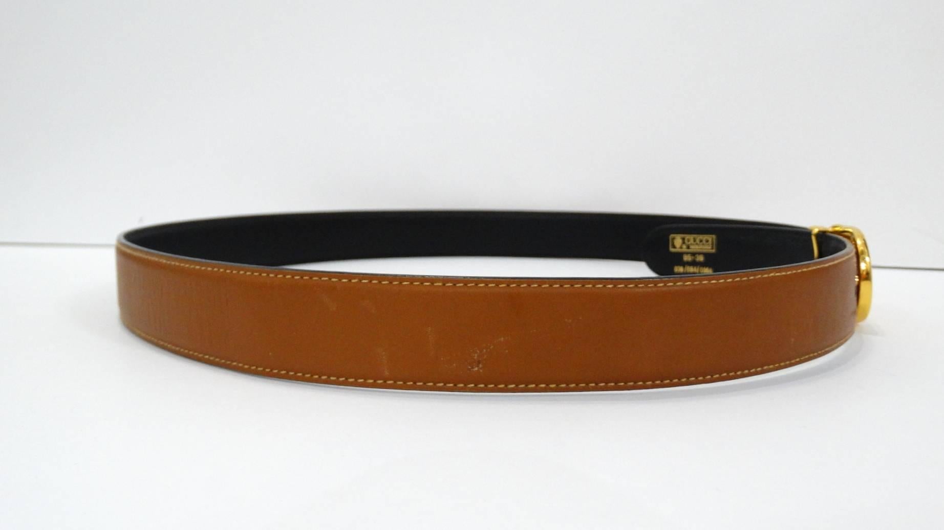1980s Gucci Marmont Reversible Black & Tan Leather Belt 1