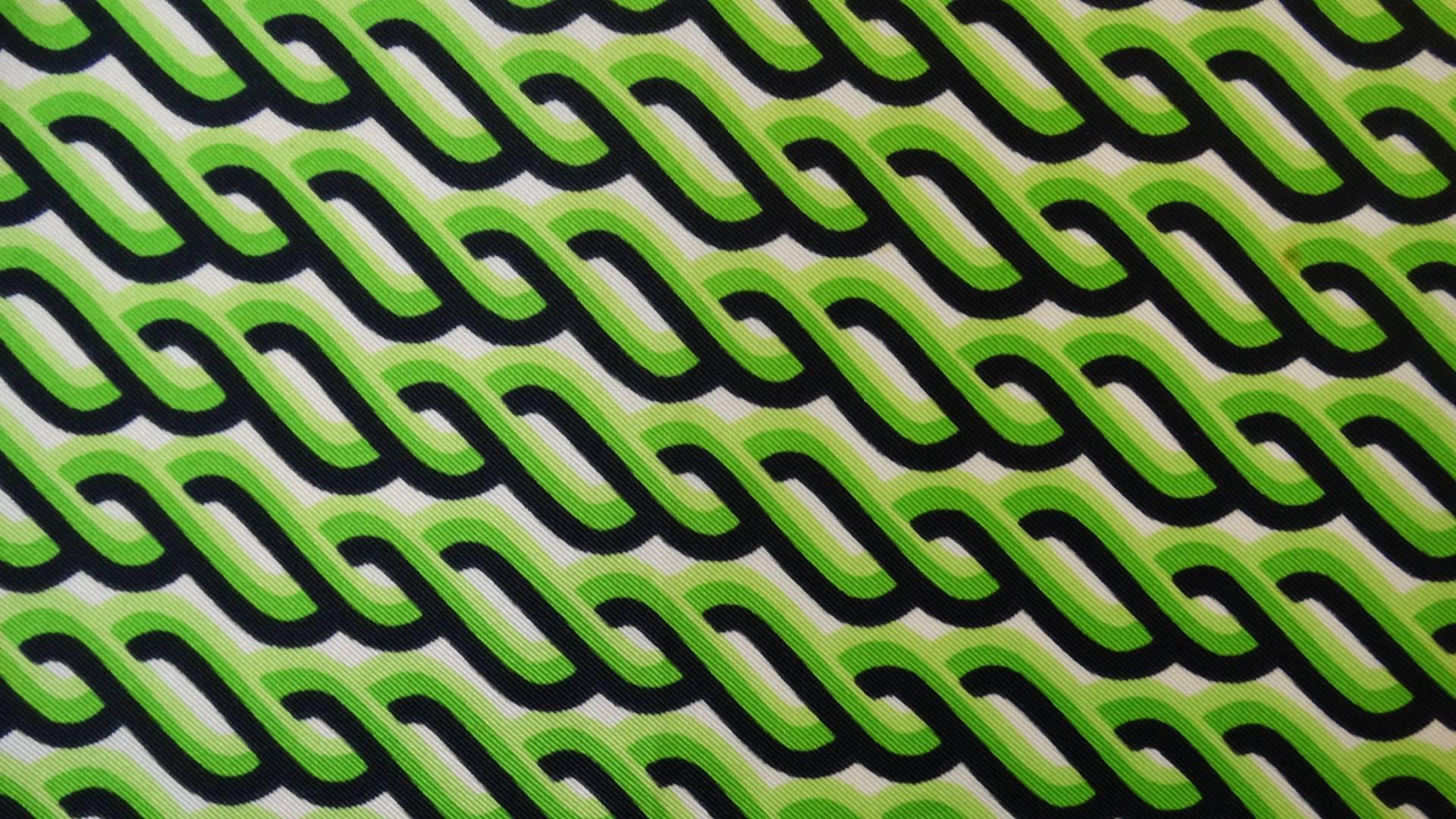 1970s Yves Saint Laurent Green Braid Pattern Scarf 1