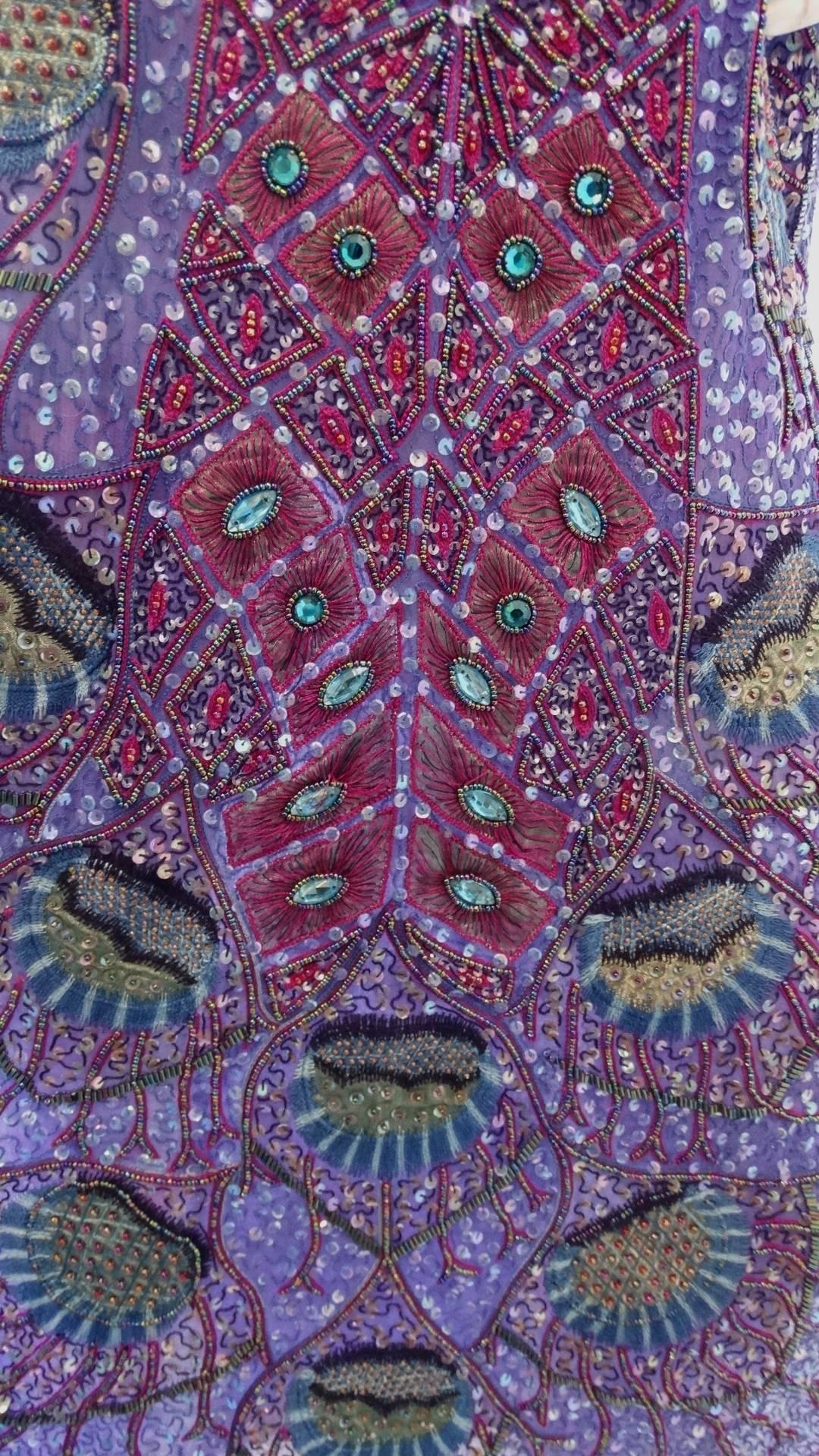 Zandra Rhodes Sequin Embellished Caftan Dress, 1980s  12