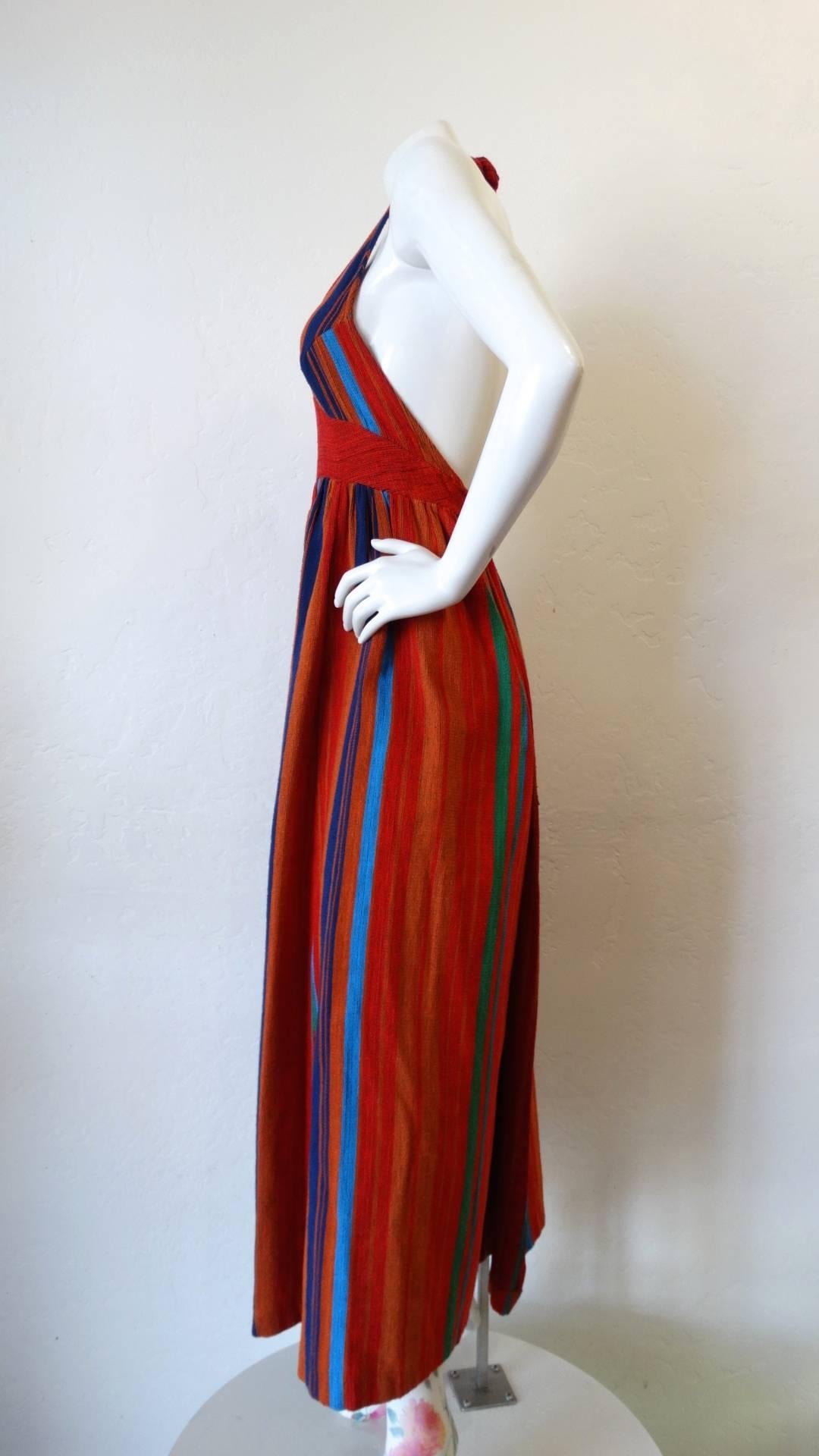 1970s Rikma Striped Halter Maxi Dress 4