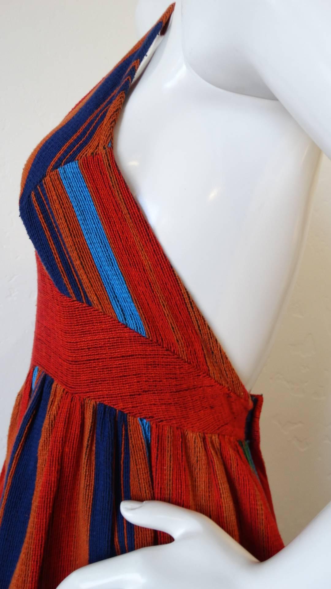 1970s Rikma Striped Halter Maxi Dress 3