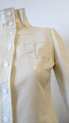 1970s Courreges Monochromatic White Vinyl Jacket