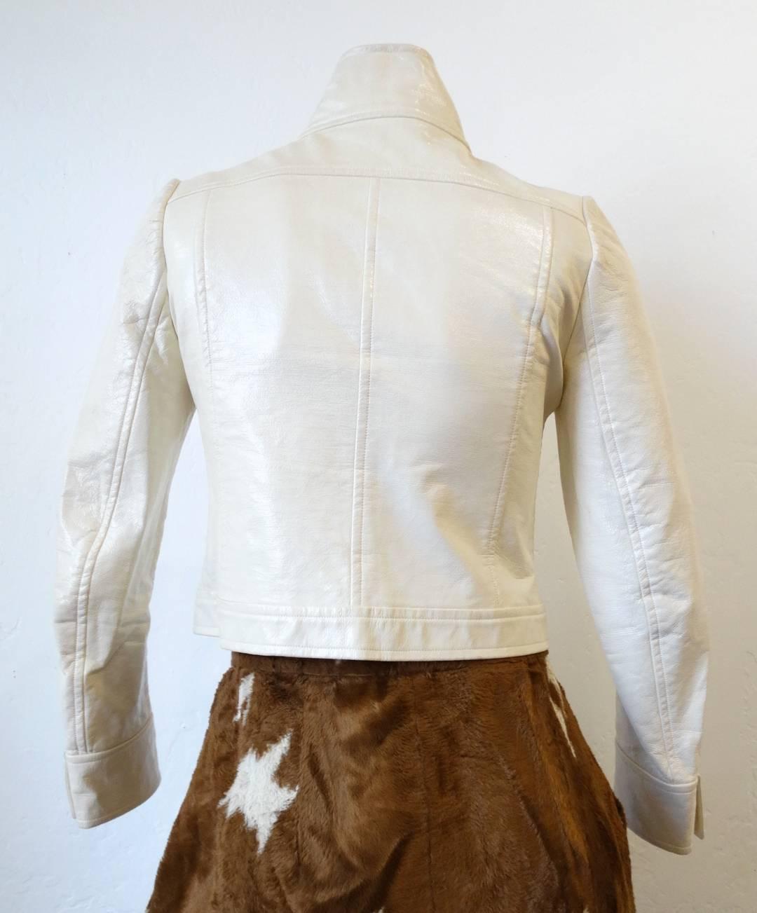 Women's 1970s Courreges Monochromatic White Vinyl Jacket 