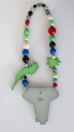 Collana Isadora Paris Elephant Galalith degli anni '80