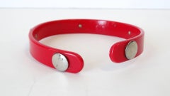 1970s Lea Stein Studded Red Bakelite Choker