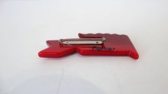 Marie Christine Pavone Celluiod Red Cat Brooch