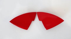 1970s Guillemette L’Hoir Paris Abstract Red Galalith Earrings