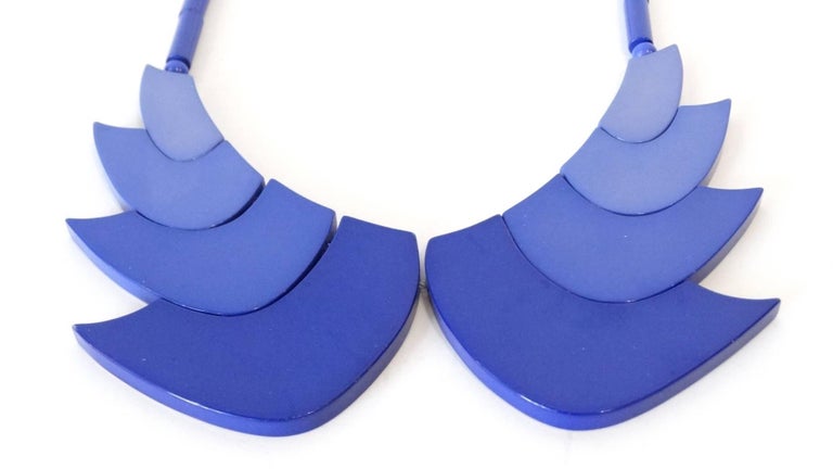 Collier Vintage Memphis Guillemette L'Hoir En Galalithe Et Caoutchouc Crème - Années 80